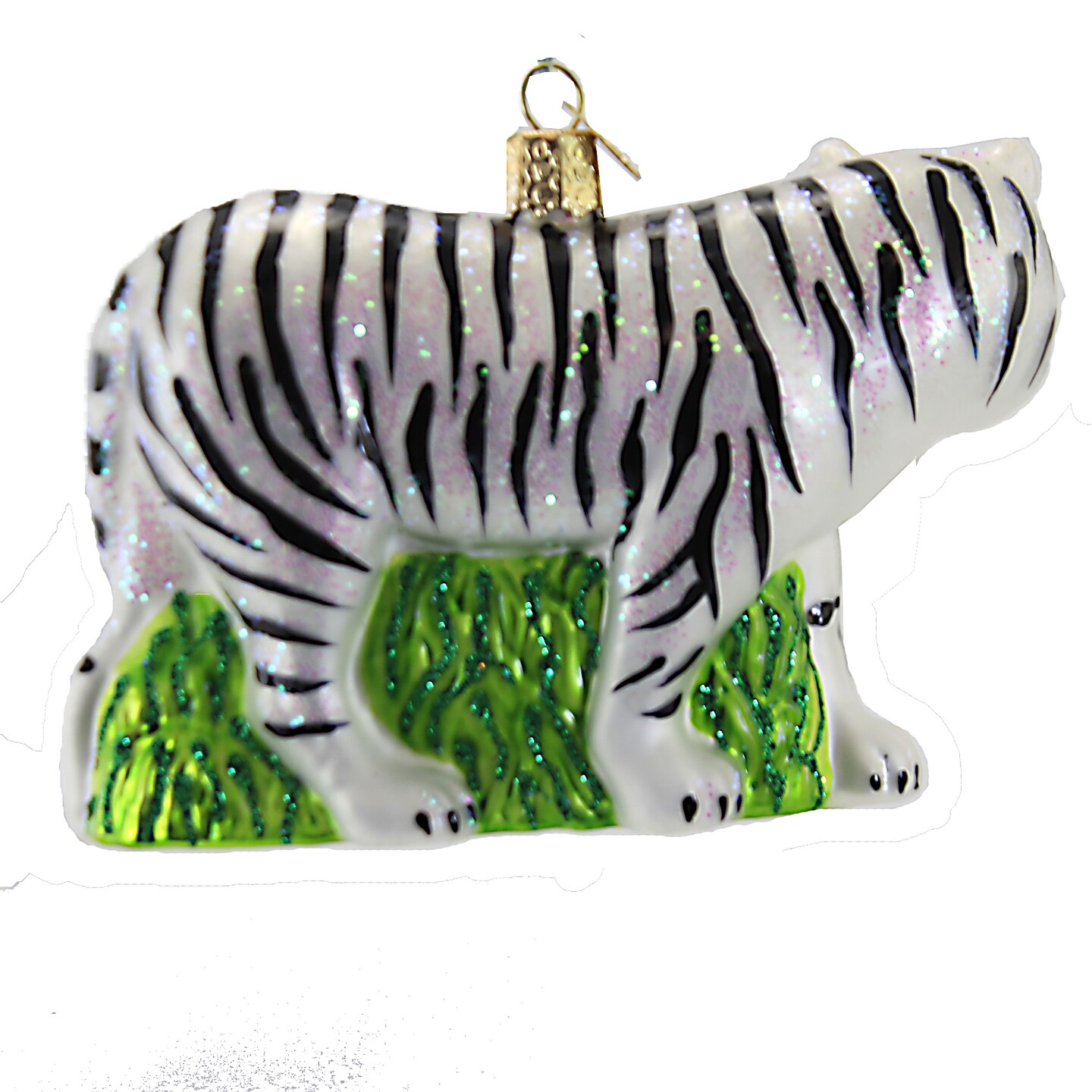 Old World Christmas 4.0 Inch White Tiger Tree Ornament , Grace Beauty