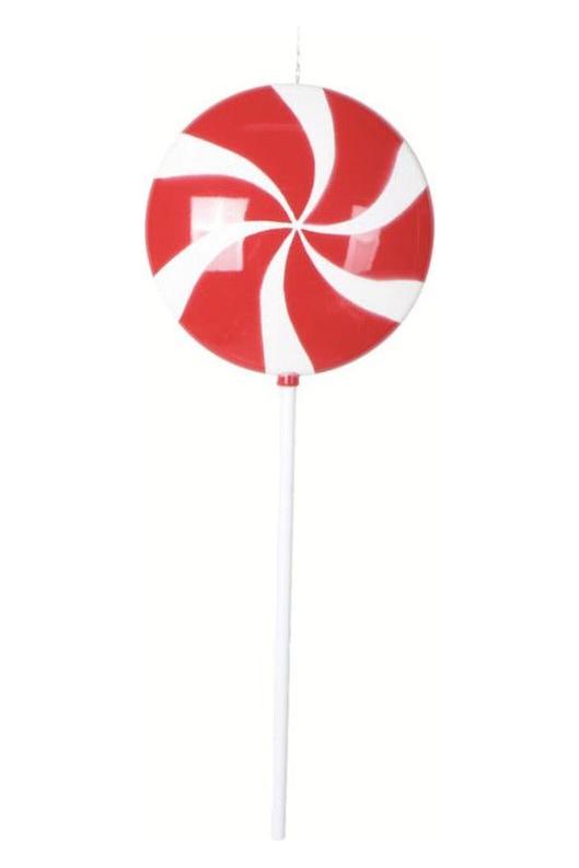 Red Peppermint Flat Round Lollipop