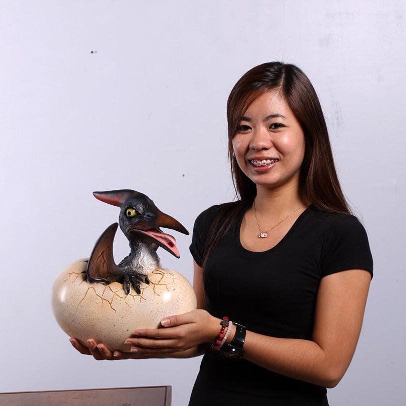 Pteranodon Dinosaur Egg Hatching Life Size Statue