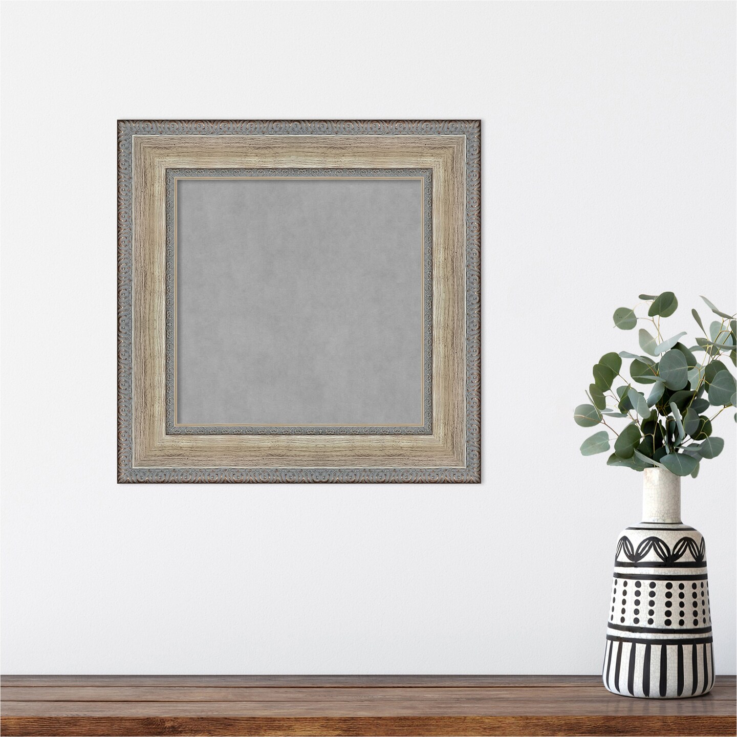 Fleur Silver Wood Framed Magnetic Board