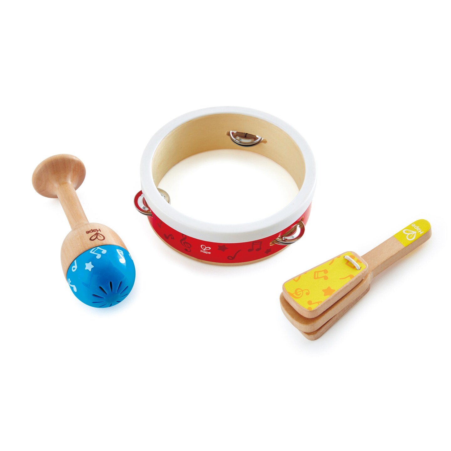 Hape Junior Wooden Percussion Instrument Set, 3 Pieces