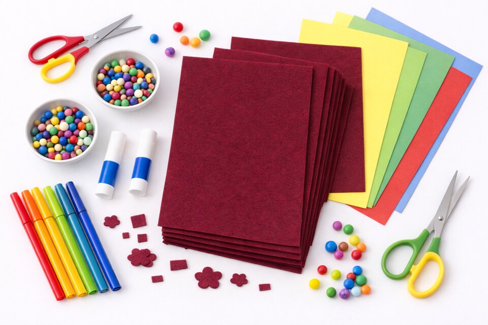 Premium Felt Sheets – 22 Vibrant Colors for Crafts, DIY, and School Projects