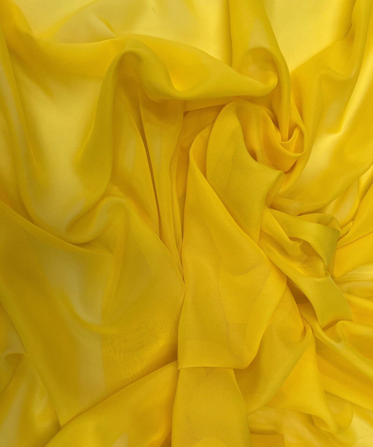 Yellow Matte Chiffon Fabric by the Yard, 58" Wide Lightweight Sheer Draping Fabric for Chuppah, Wedding Arch, Table Runner