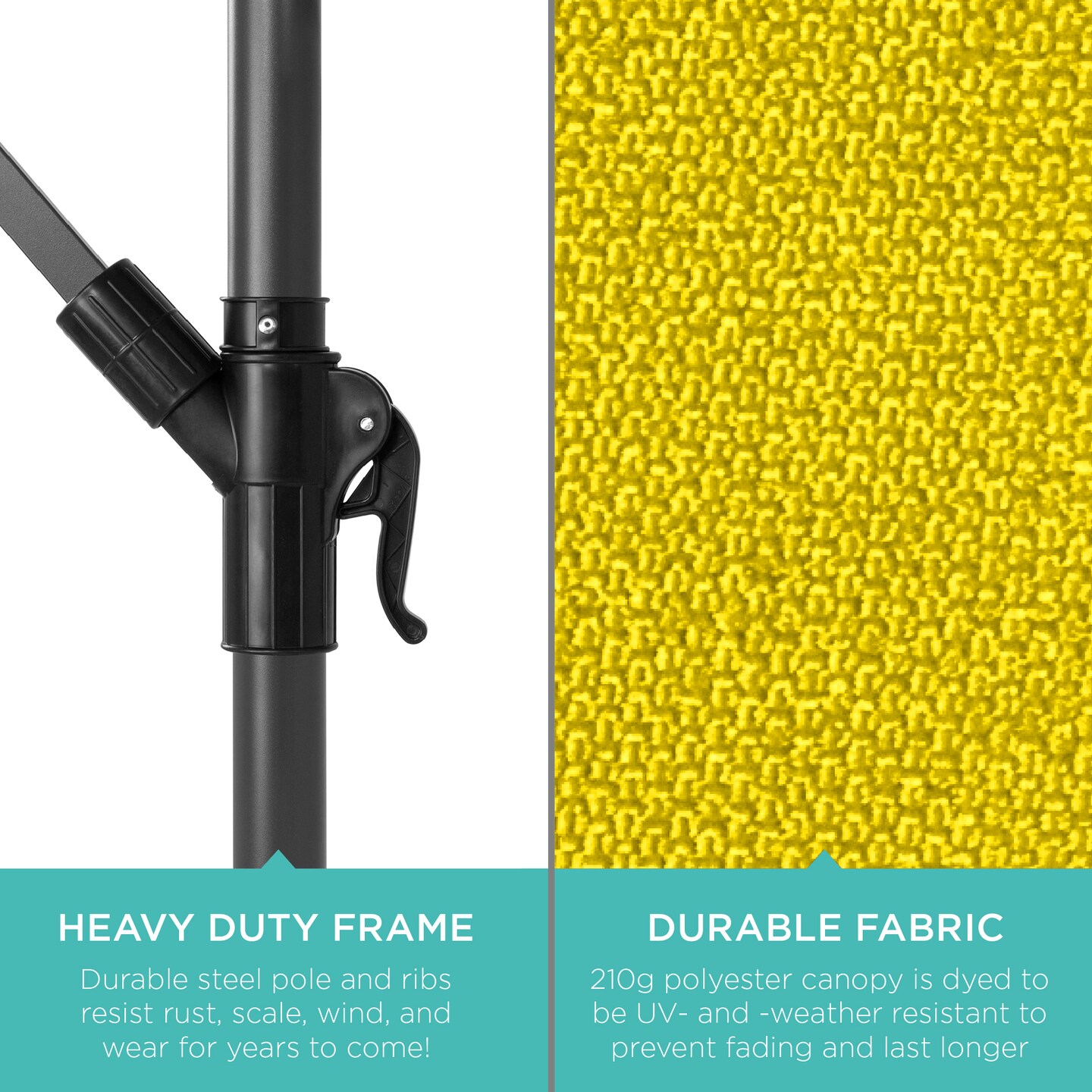 Best Choice Products 10ft Offset Hanging Outdoor Market Patio Umbrella w/ Easy Tilt Adjustment