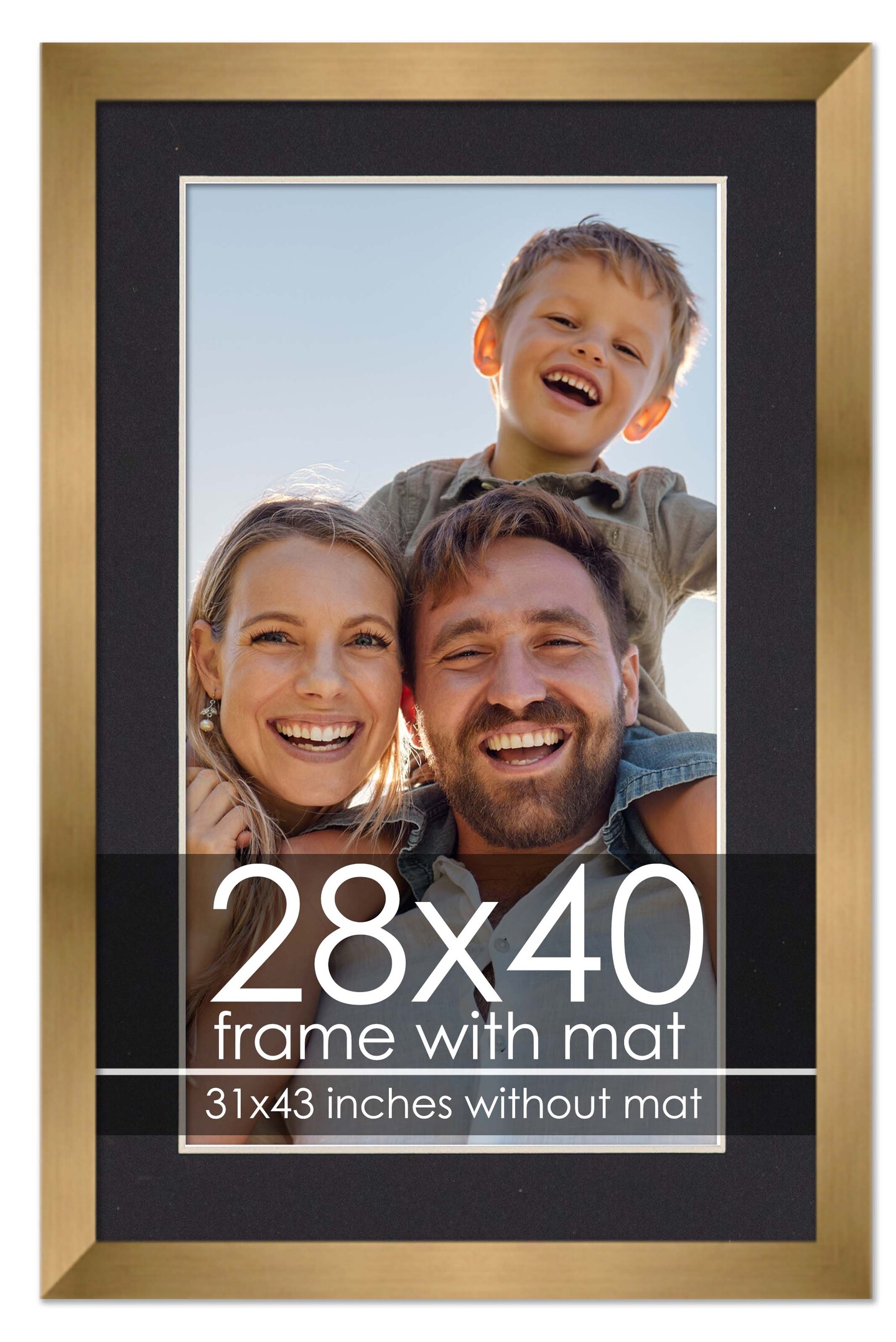 28x40 Frame with Mat - Bronze 31x43 Frame Wood Made to Display Print or ...