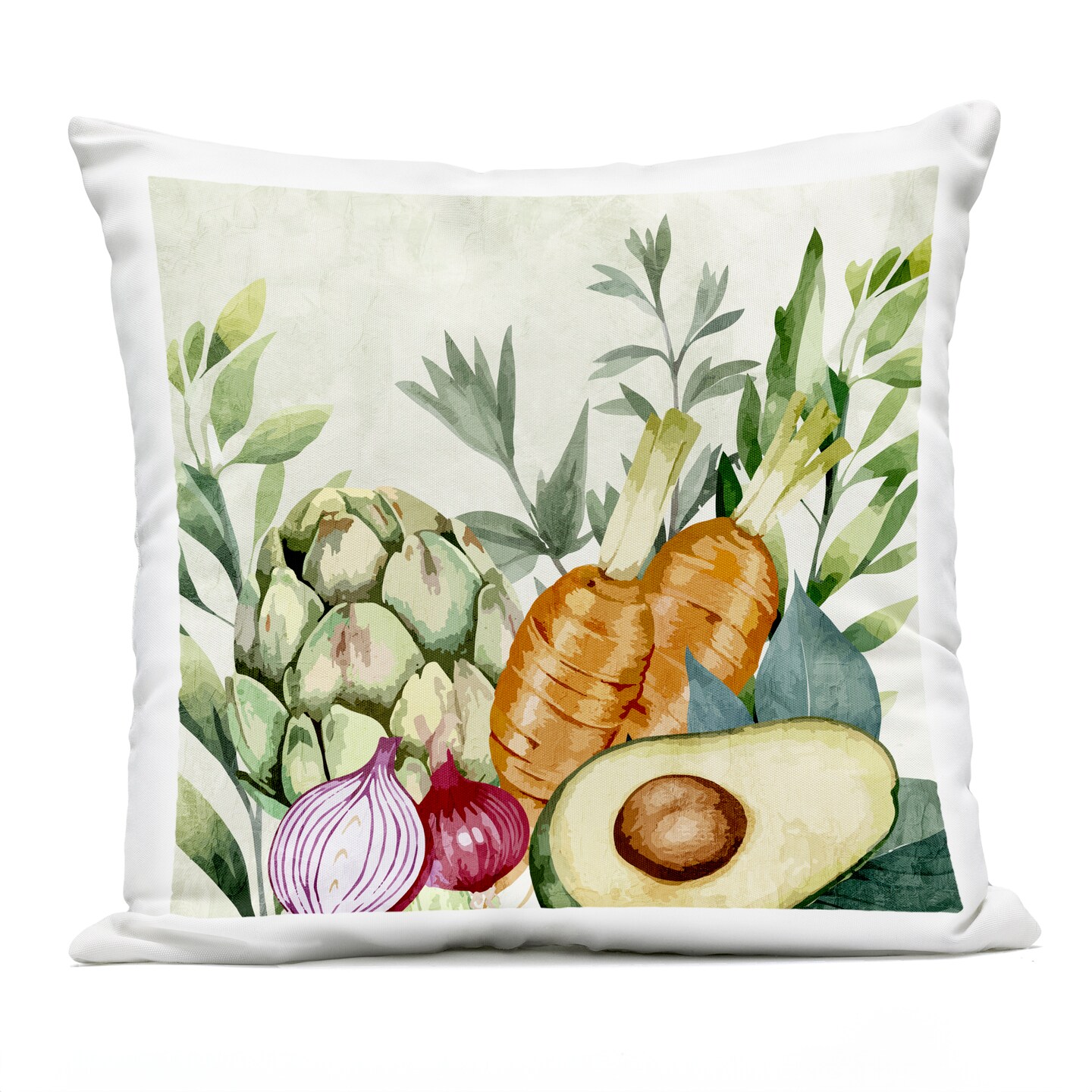 Stupell Industries Organic Vegetable Harvest Outdoor Printed Pillow design by Kim Allen, 18 x 7 x 18