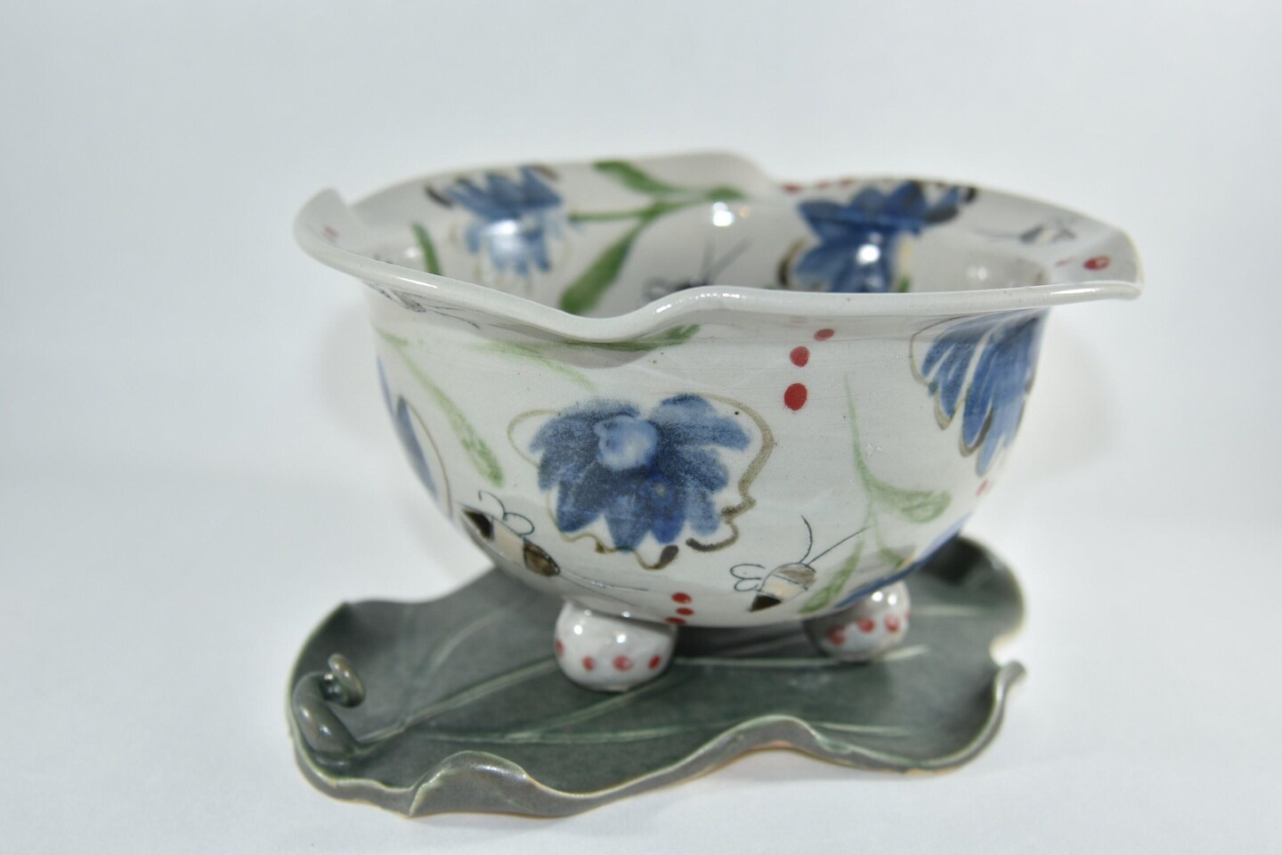 RUWALY Ceramic Porcelain Colander Kitchen Strainer Bowl for
