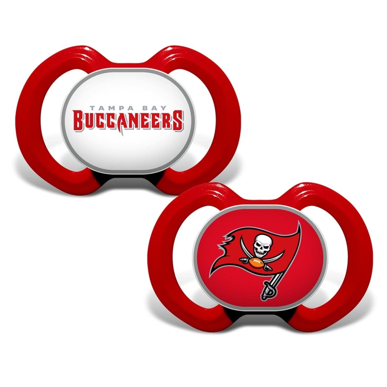 Tampa Bay Buccaneers Pacifier 2-Pack Nfl Infant Teething Silicone Bpa-Free