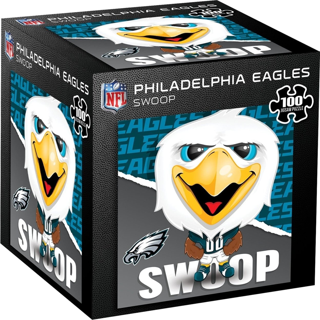 Swoop Philadelphia Eagles Mascot 100 Piece Jigsaw Puzzle 10X10 Official Nfl