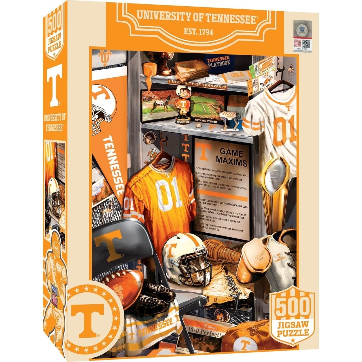 Tennessee Volunteers 500 Piece Jigsaw Puzzle Football Memorabilia Recycled Material