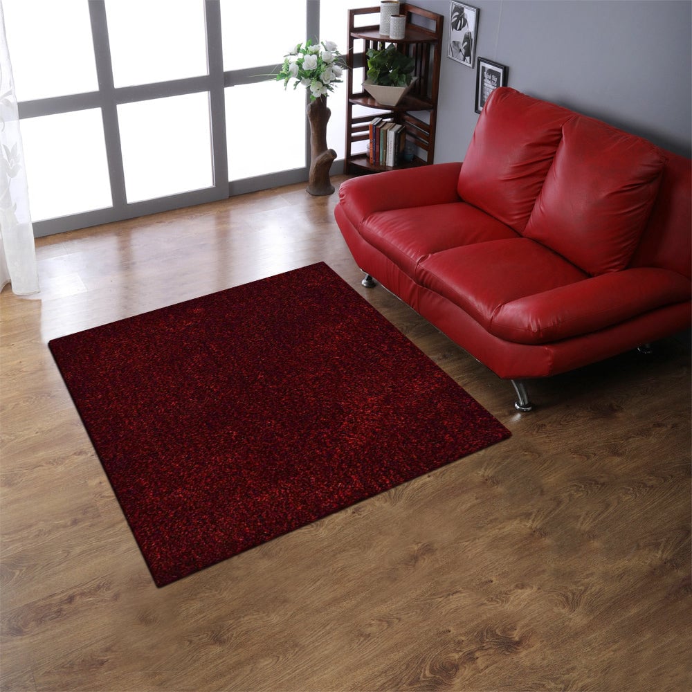 Rugsotic Hand Tufted Shag Rug 8X8 Solid Red Black Polyester K00111
