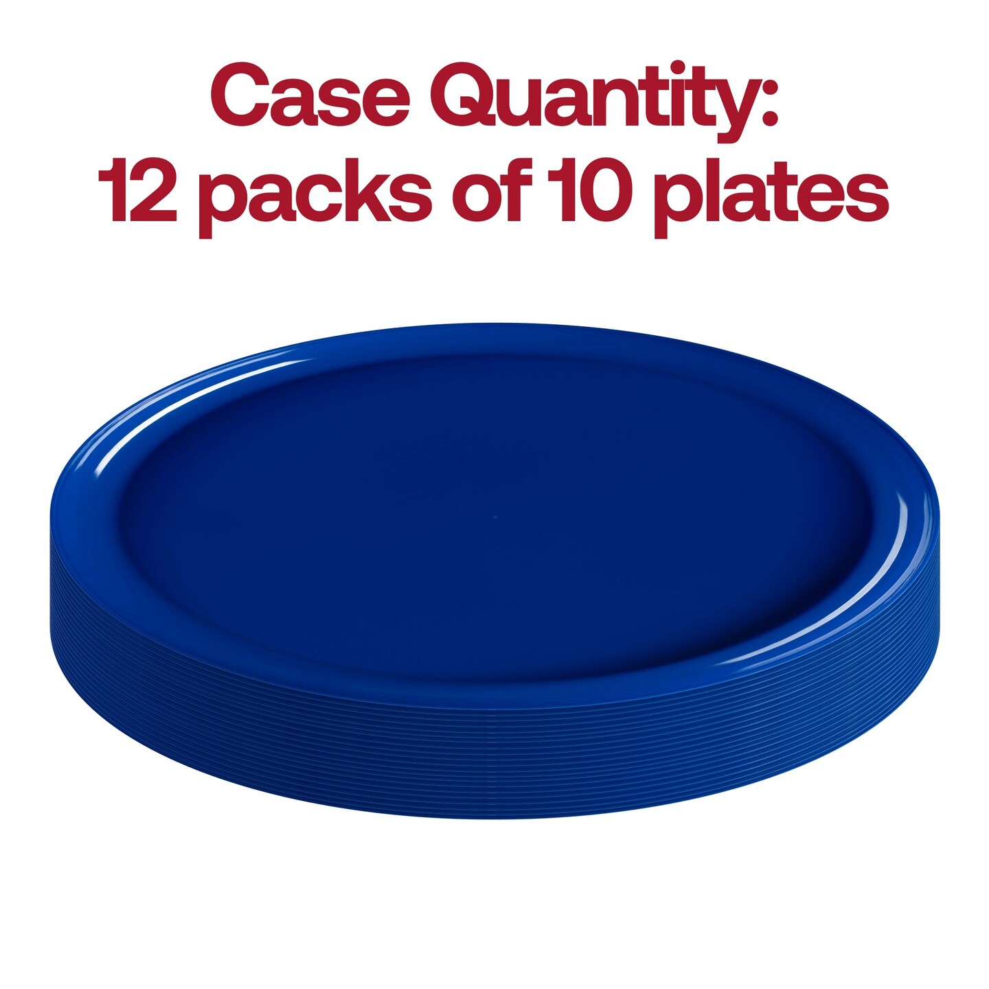 Solid Blue Flat Round Disposable Plastic Appetizer/Salad Plates - 8.5" (120 Plates)