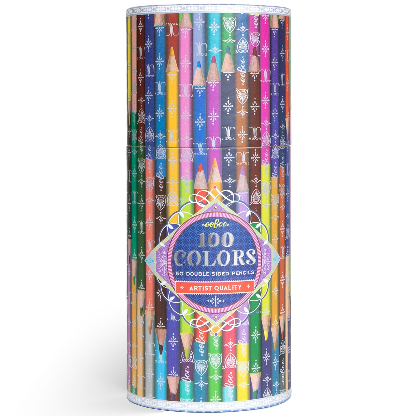 eeBoo Piece & Love 100 Colors 50 DoubleSided Color Pencils, Adults