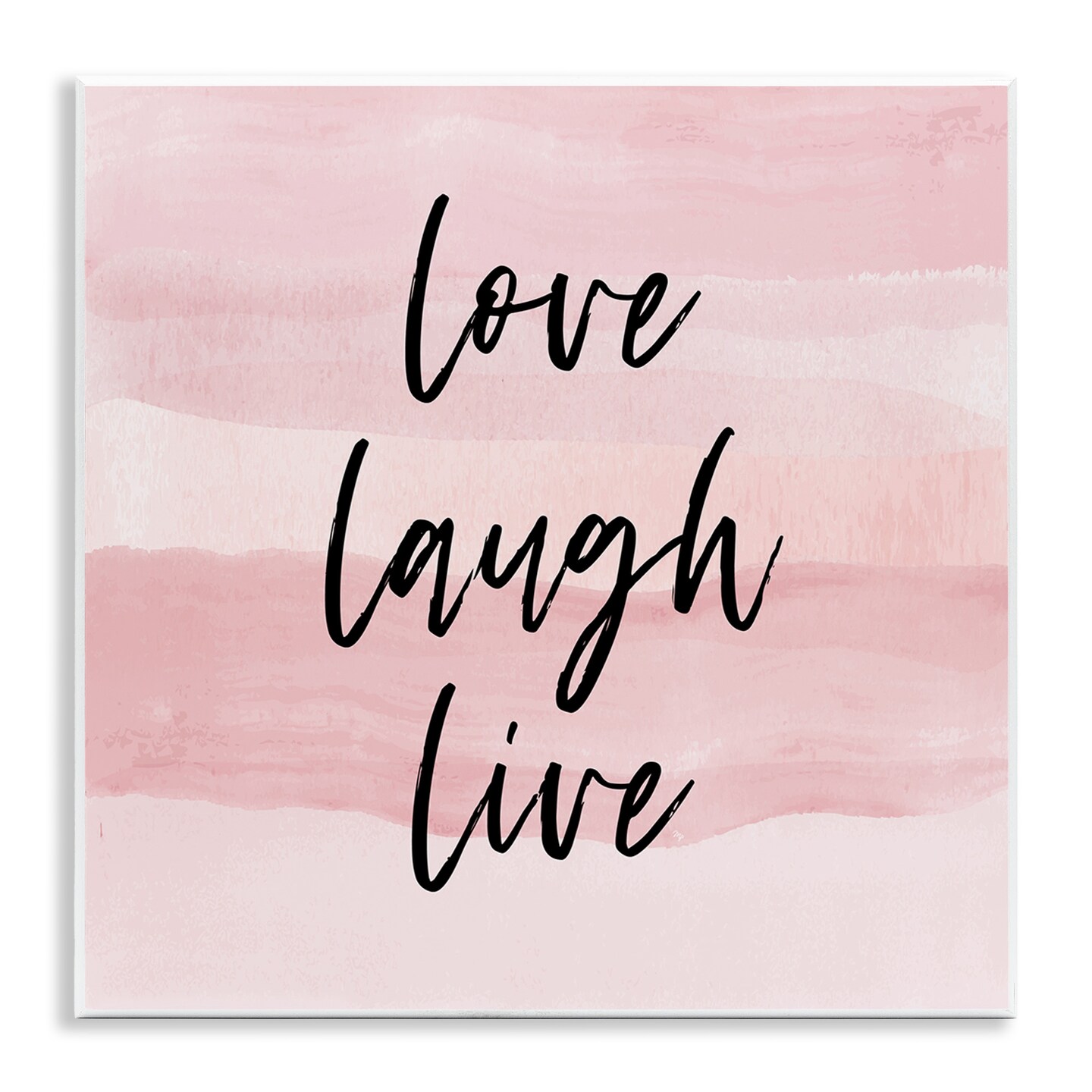 Stupell Industries Pink Love Laugh Live Phrase Wall Plaque Art