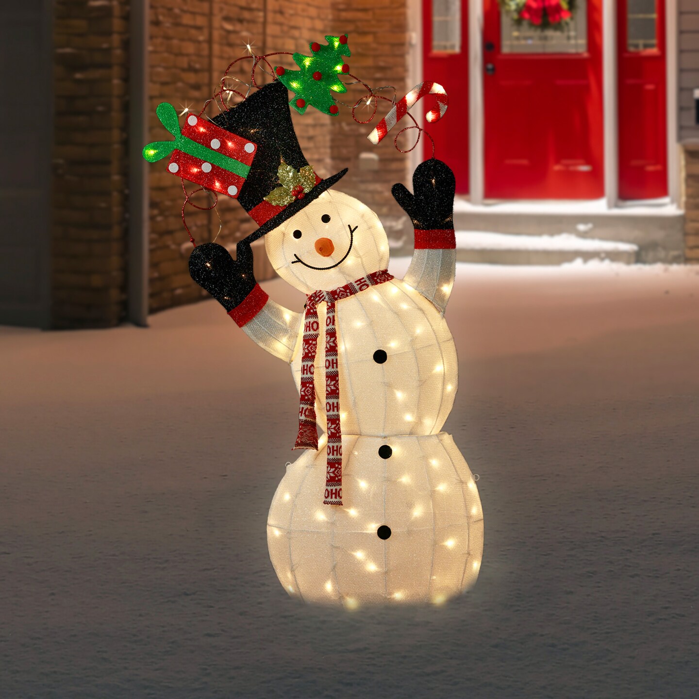 Northlight 3D Lighted Festive Snowman Outdoor Christmas Decoration - 46&#x22; - Warm White LED