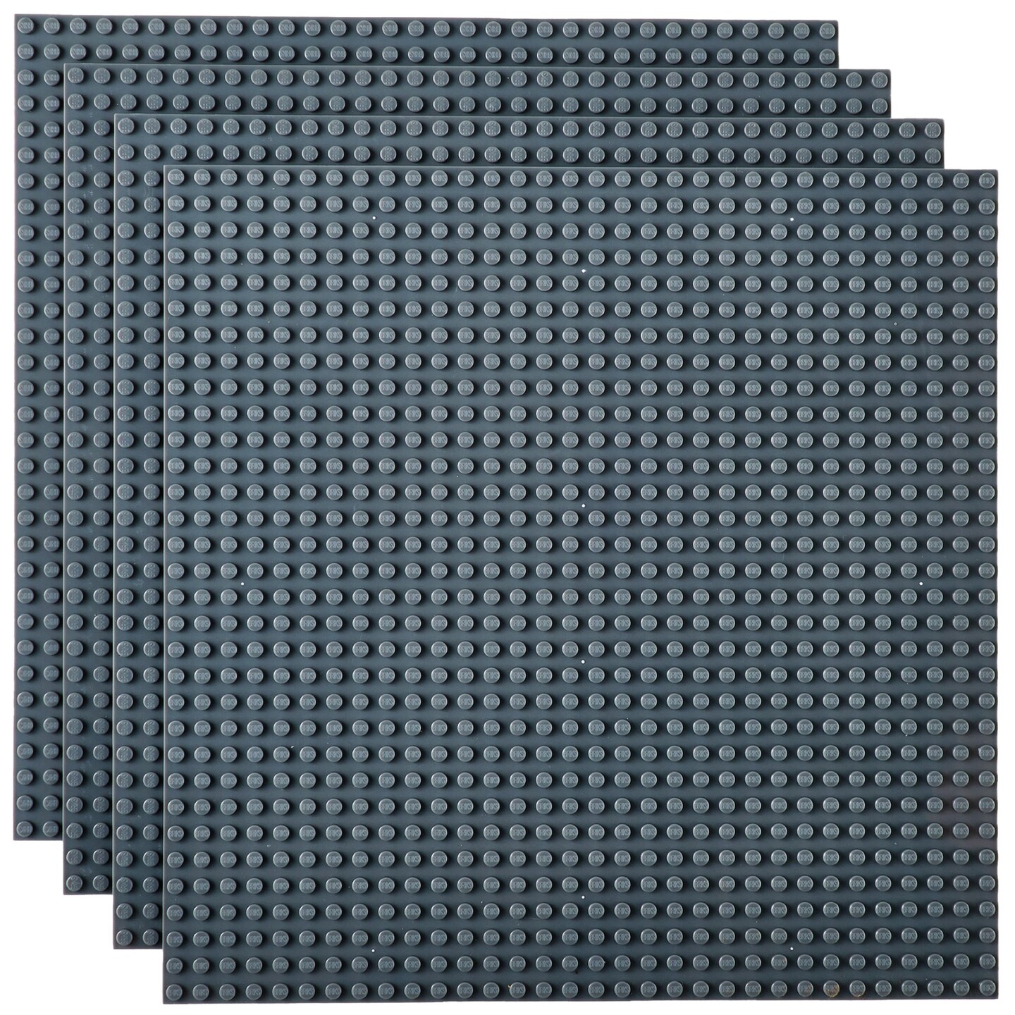 Strictly Briks 4 Pack Baseplates 10x10 in, Stackable Building Plates with 32 x 32 Studs, Mats, Bases, Boards, Sheets 100% Compatible with All Major Brands, Gray, Ages 3-14