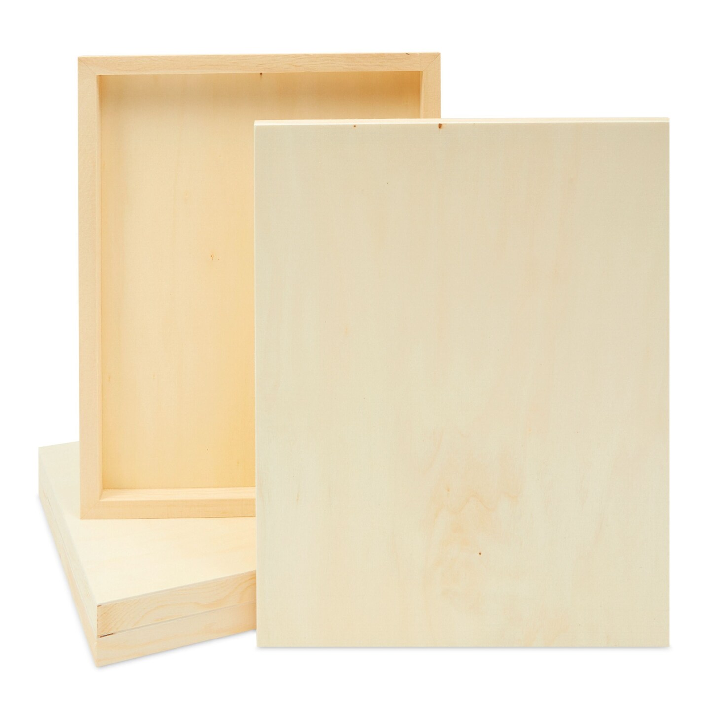 Unfinished Wood Panels for Painting, Blank Wooden Squares for Crafting, Art Pouring (11x14 In, 4 Pack)