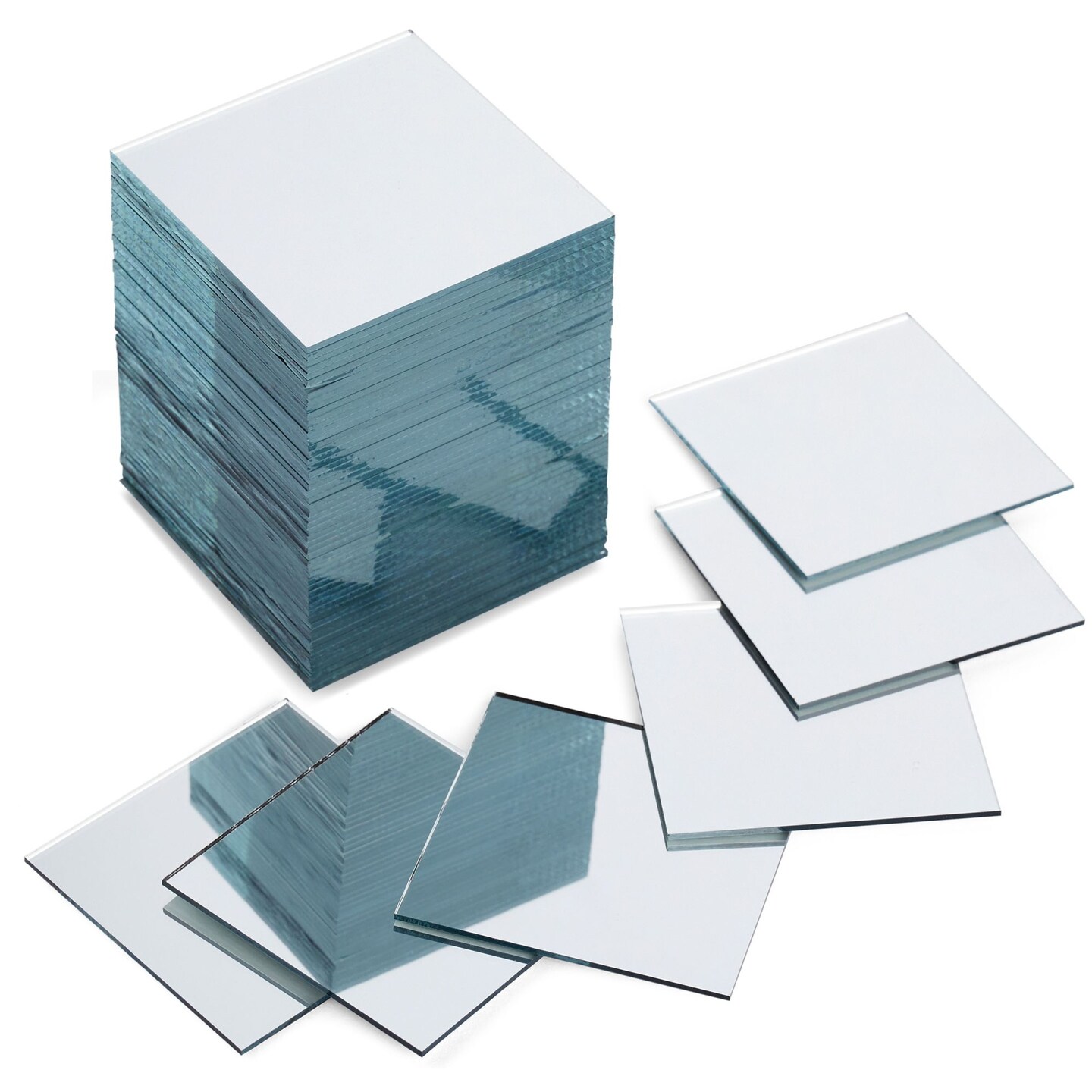 60-Pack Square Mirror Tiles, 2-Inch Small Mirrors for Crafts, Wall Decor for Bedroom, Kitchen, Entryway, or Bathroom, Home Decorations, Mosaics, Art Projects, DIY, Bulk Pack