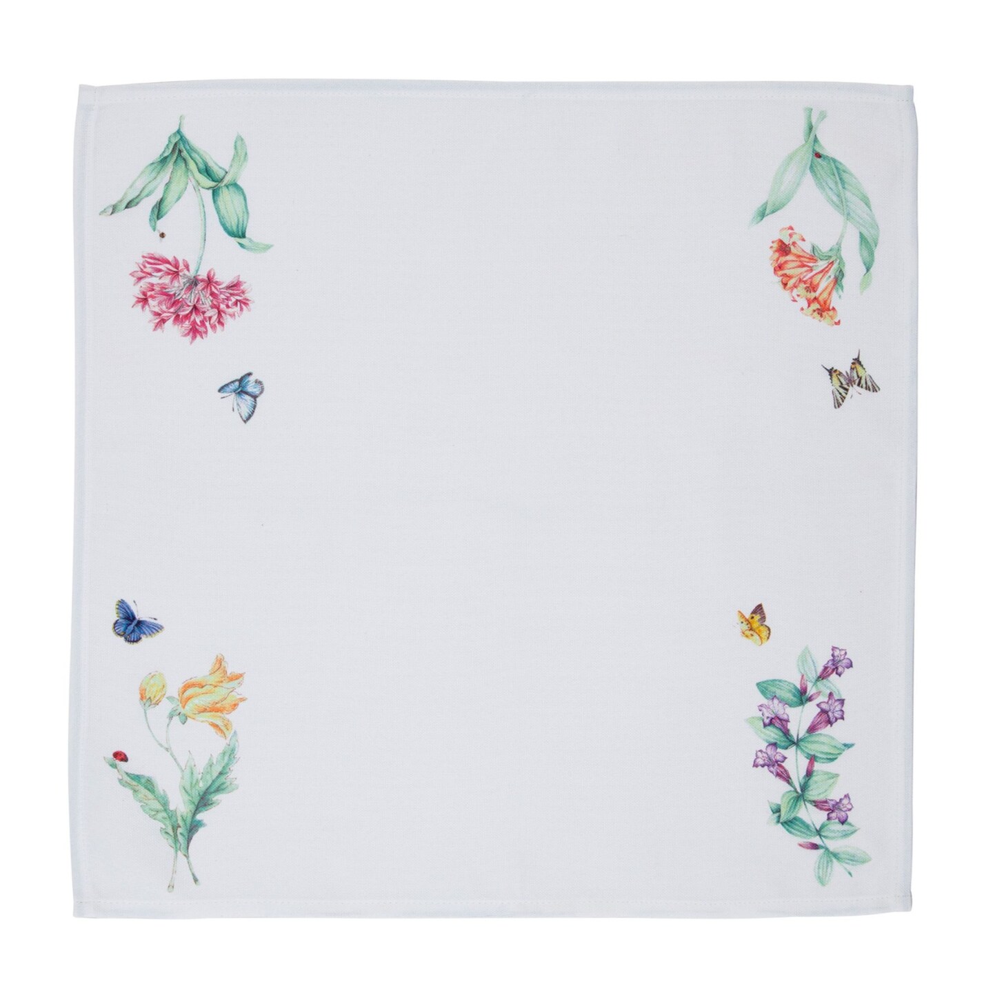 Lenox Butterfly Meadow Garden Napkins, Set of 4, Multicolor - 19"W x 19"L