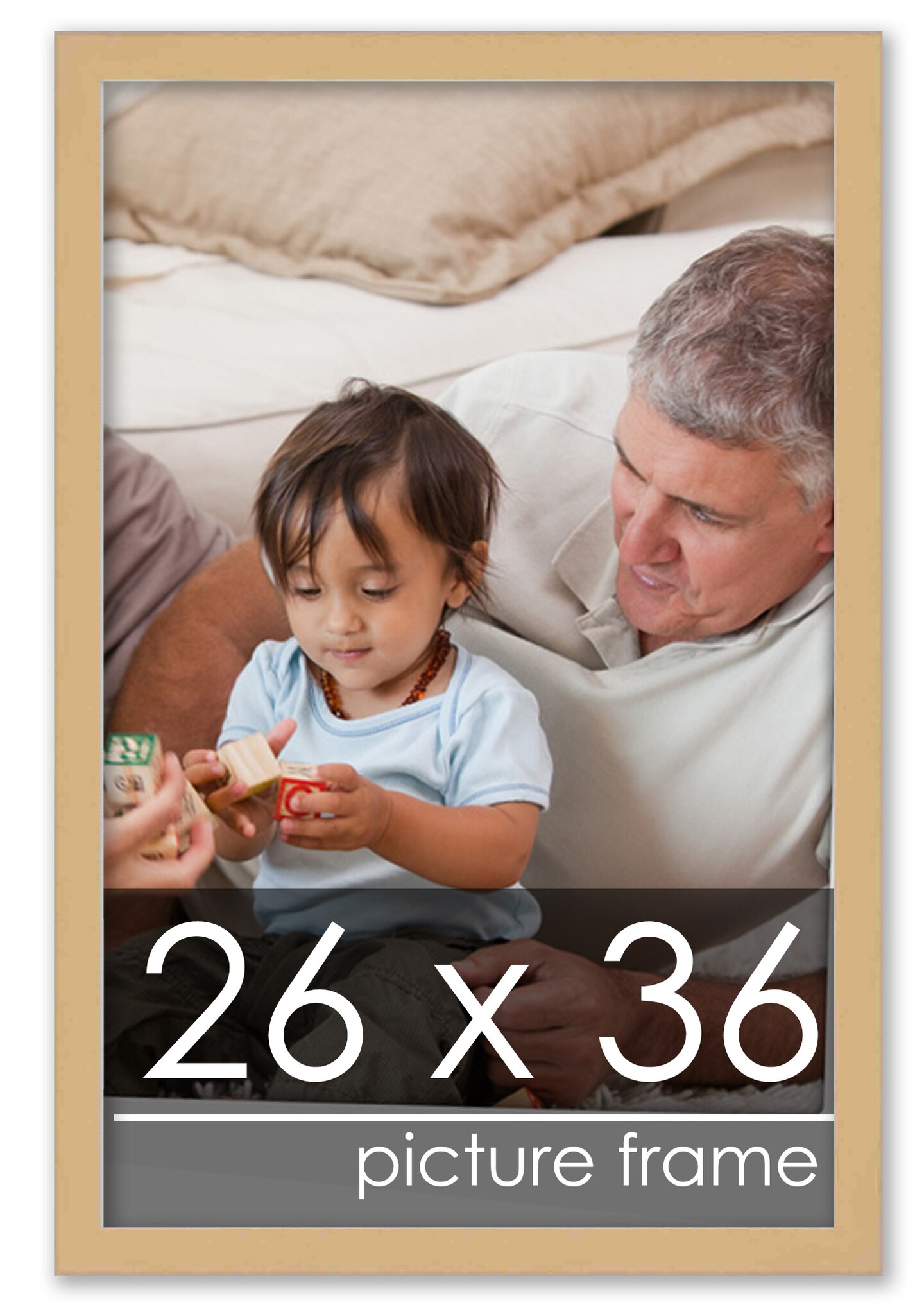 Classic Modern Yellow Picture Frame - UV Acrylic, Foam Board Backing, Hanging Hardware