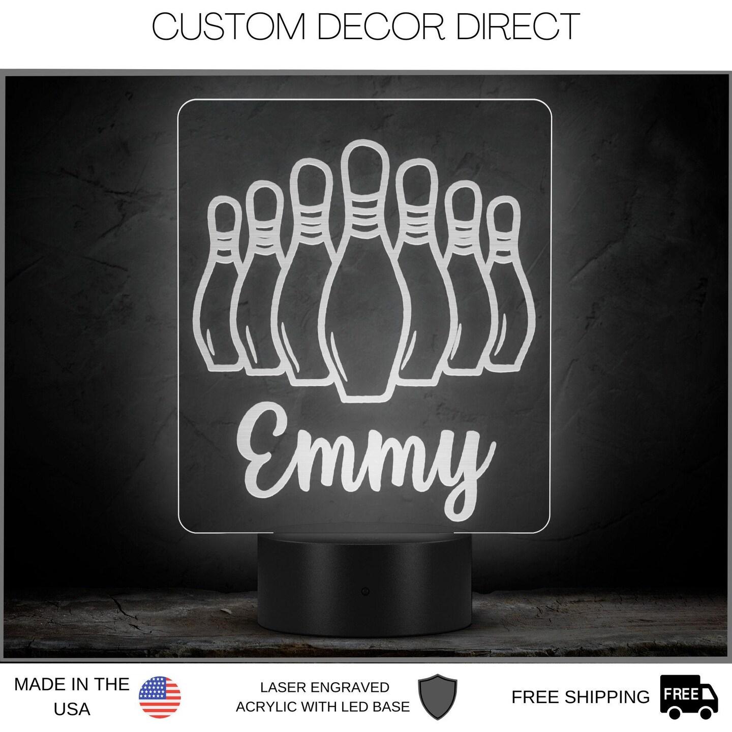 Bowling LED Light, Personalized Bowling Team Night Light, Bowling Decor,  Bowling Team, Name Sign, Desk Sign, Lamp, Custom Night Lights Gift |  MakerPlace by Michaels, image size:1080x1080
