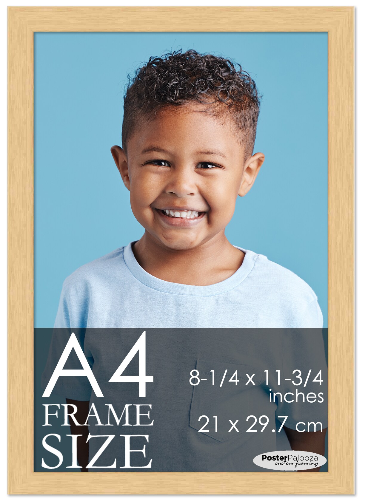 A4 Frame Natural Modern Minimalist 8.25x11.75 Frame - Wood A4 Picture Frame, UV Acrylic