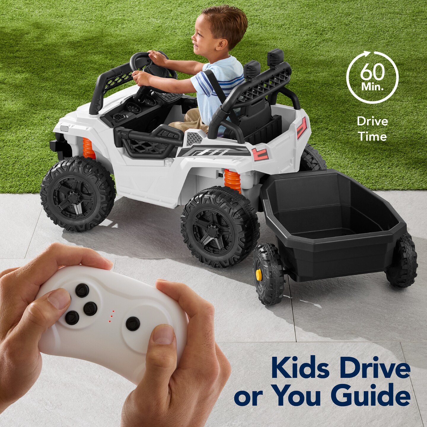 Best Choice Products Kids 12V Electric Ride-On UTV and Trailer w/ Parent Remote Control, LED Lights