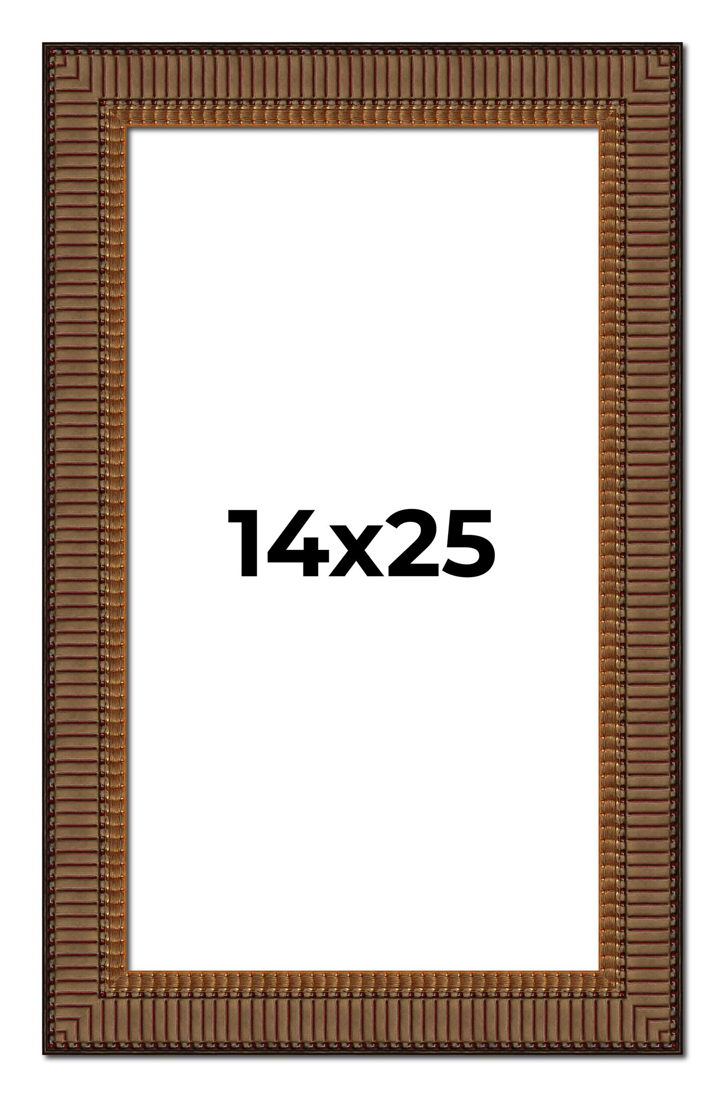 14x25 Museum Picture Frame with UV-Resistant Acrylic &#x26; Acid Free Backing, Available in 4 Finishes - Black, Brown, Gold, Silver