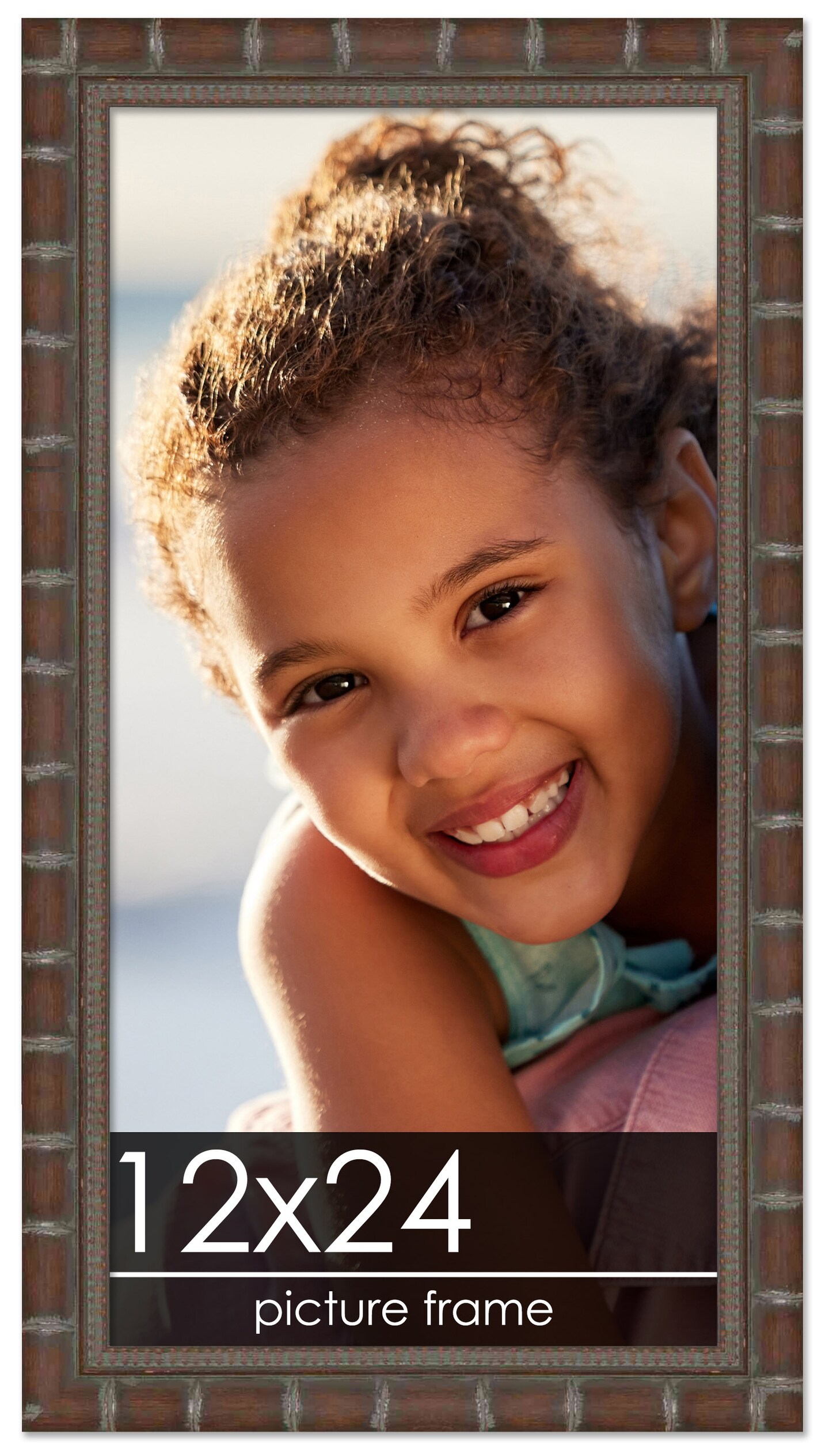 12x24 Modern Bamboo Picture Frame with UV-Resistant Acrylic &#x26; Acid Free Backing, Available in  5 Finishes - Gold, Silver, Brown, Black, and Natural