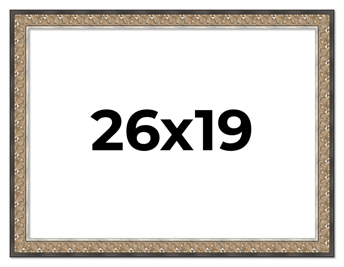 Ornate Silver Picture Frame - UV Acrylic, Backing Board, Hanging Hardware Included