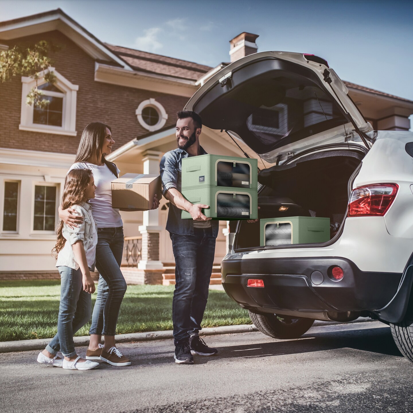 Sorbus 6 Pack Storage Bins with Metal Frame with Large Clear Window & Carry Handles - Stackable & Foldable Clothes Organizer Bags