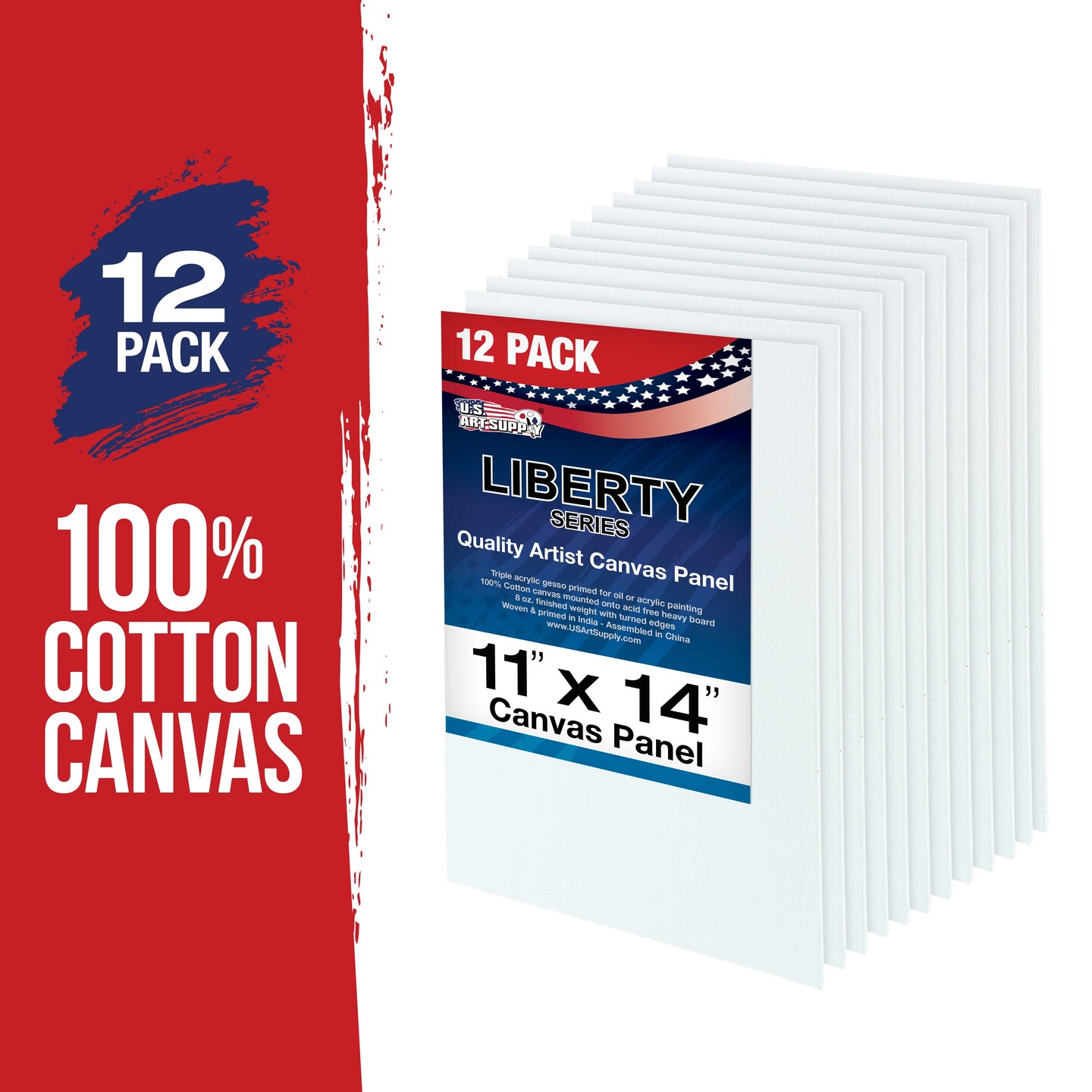 11&#x22; x 14&#x22; Professional Artist Quality Acid Free Canvas Panel Boards for Painting 12-Pack