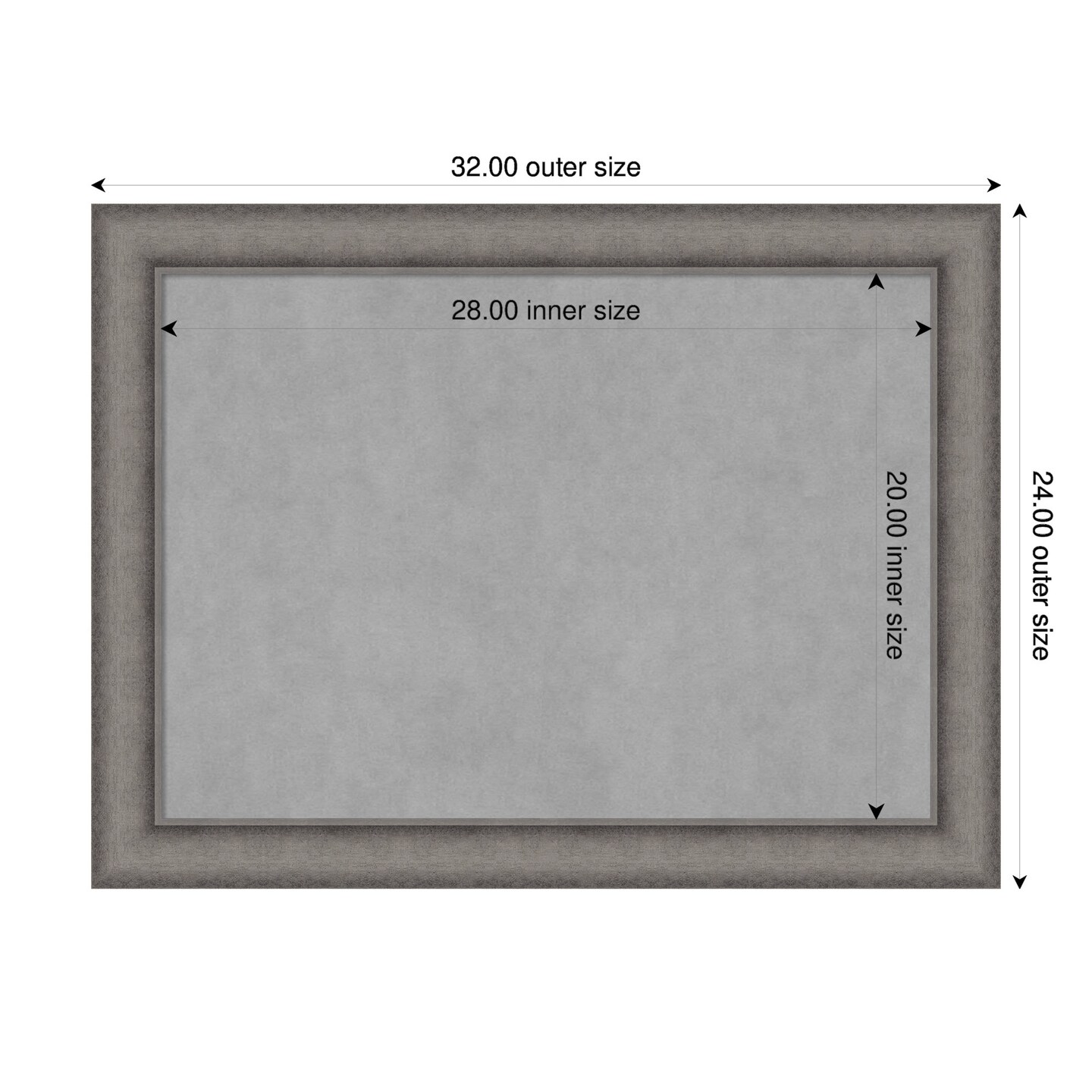 Burnished Concrete Wood Framed Magnetic Board