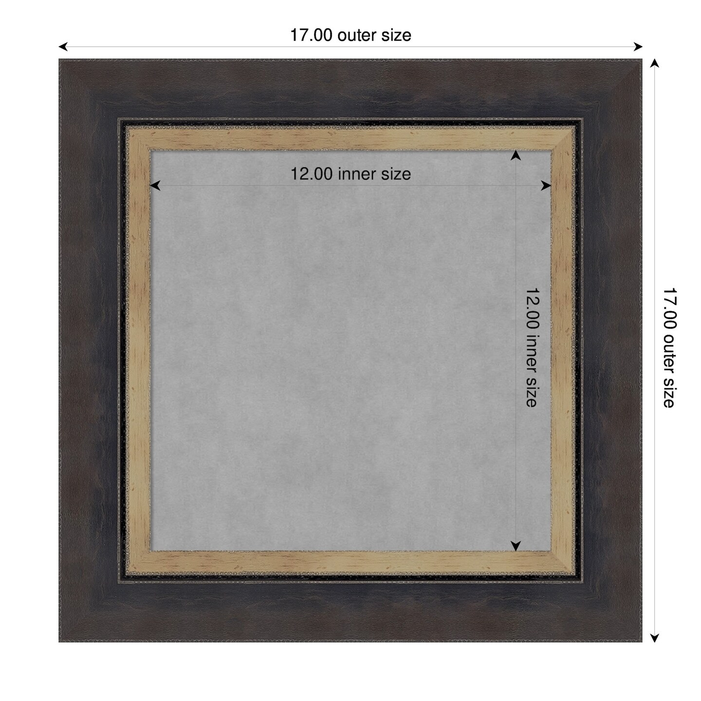 Hammered Charcoal Tan Wood Framed Magnetic Board
