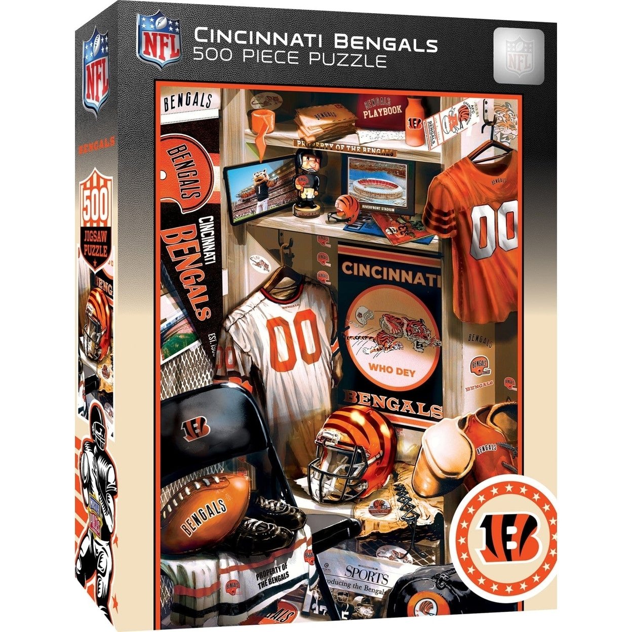 Cincinnati Bengals Locker Room 500 Piece Jigsaw Puzzle Eco-Friendly Material