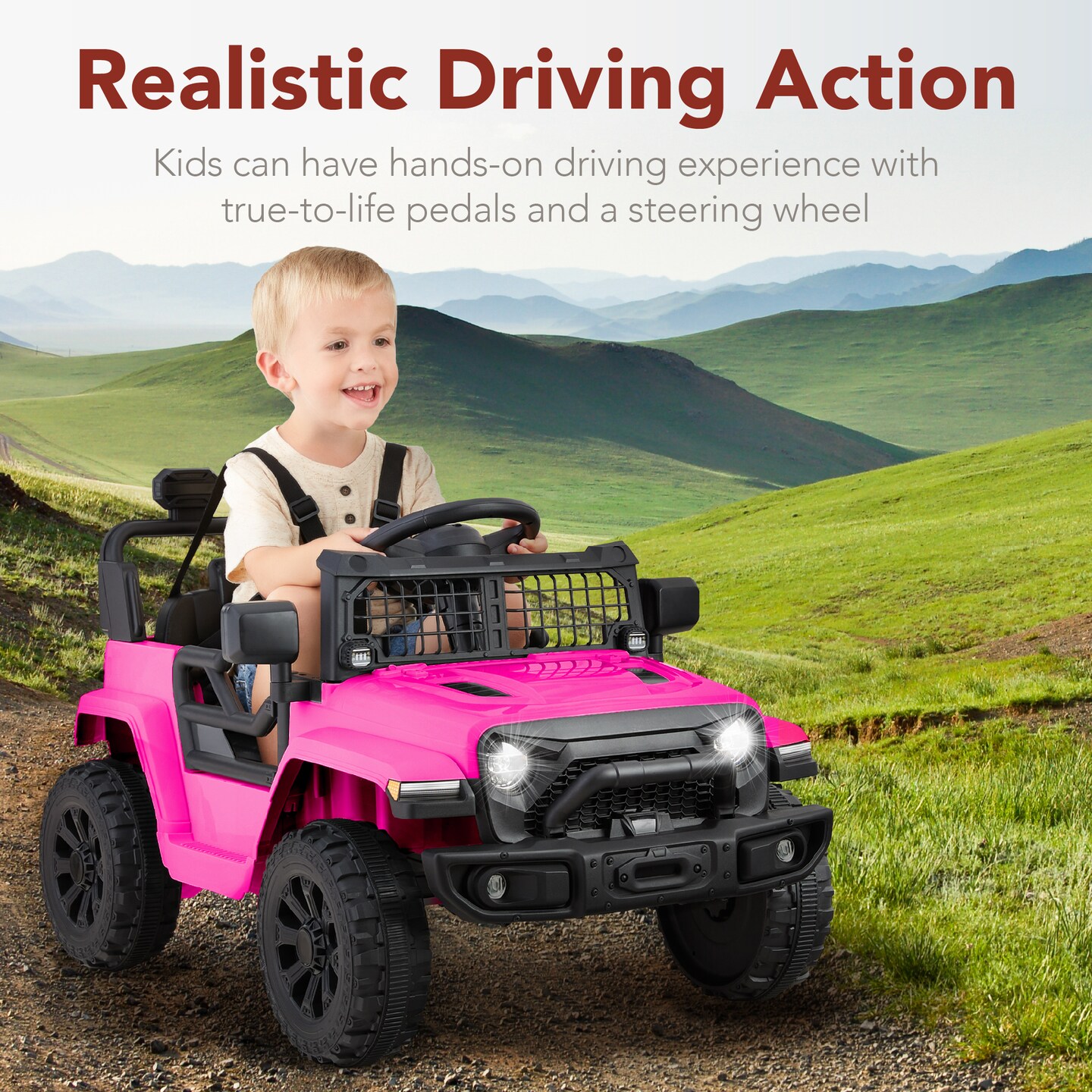 Best Choice Products 6V Kids Ride-On Truck Car w/ Parent Remote Control, 4-Wheel Suspension, LED Lights