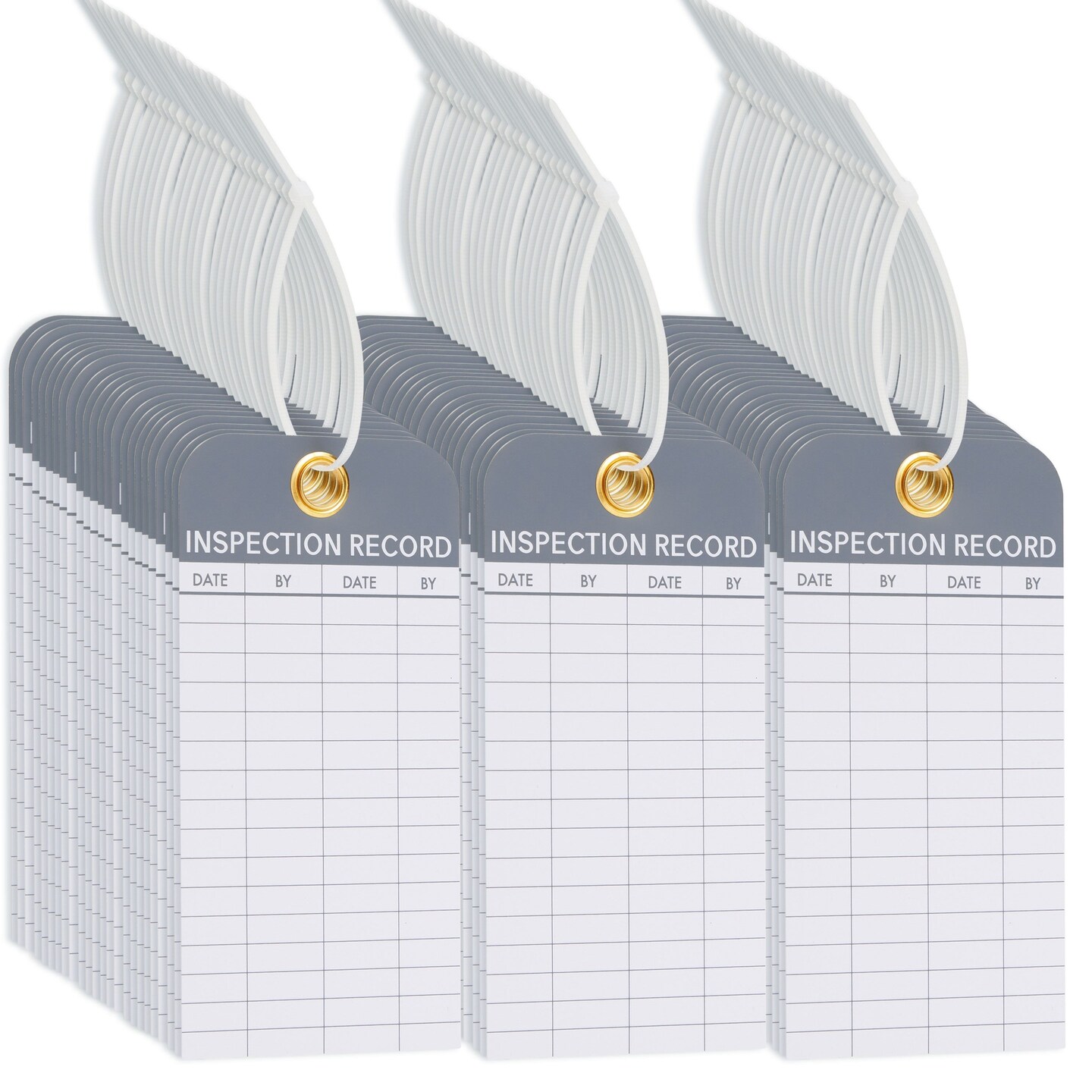 72-Pack Safety Inspection Tags, Record Label Tags with Cable Ties for Equipment, Maintenance, Service, Office, Quality Control, Waterproof Tool, 6 x 3 in