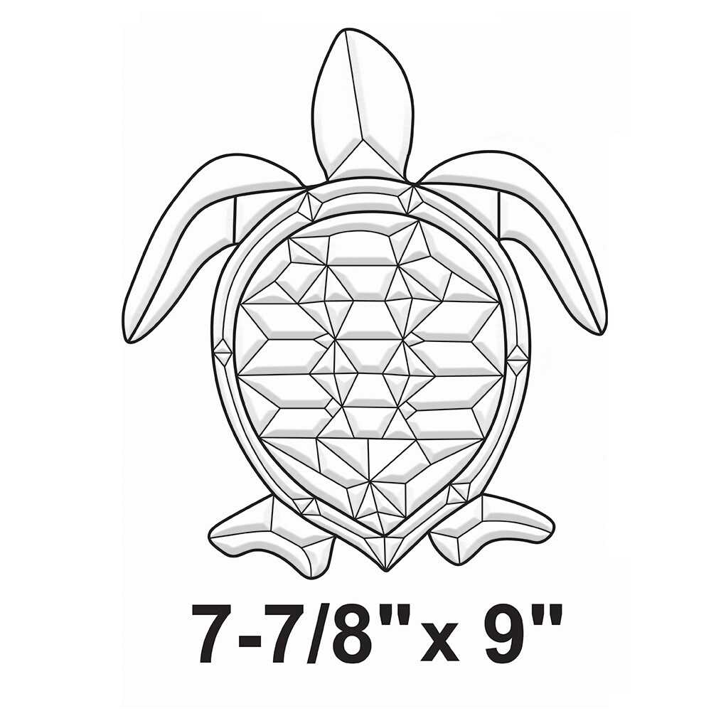 7-7/8"x9" Exquisite Clear Glass Sea Turtle Bevel Cluster EC306