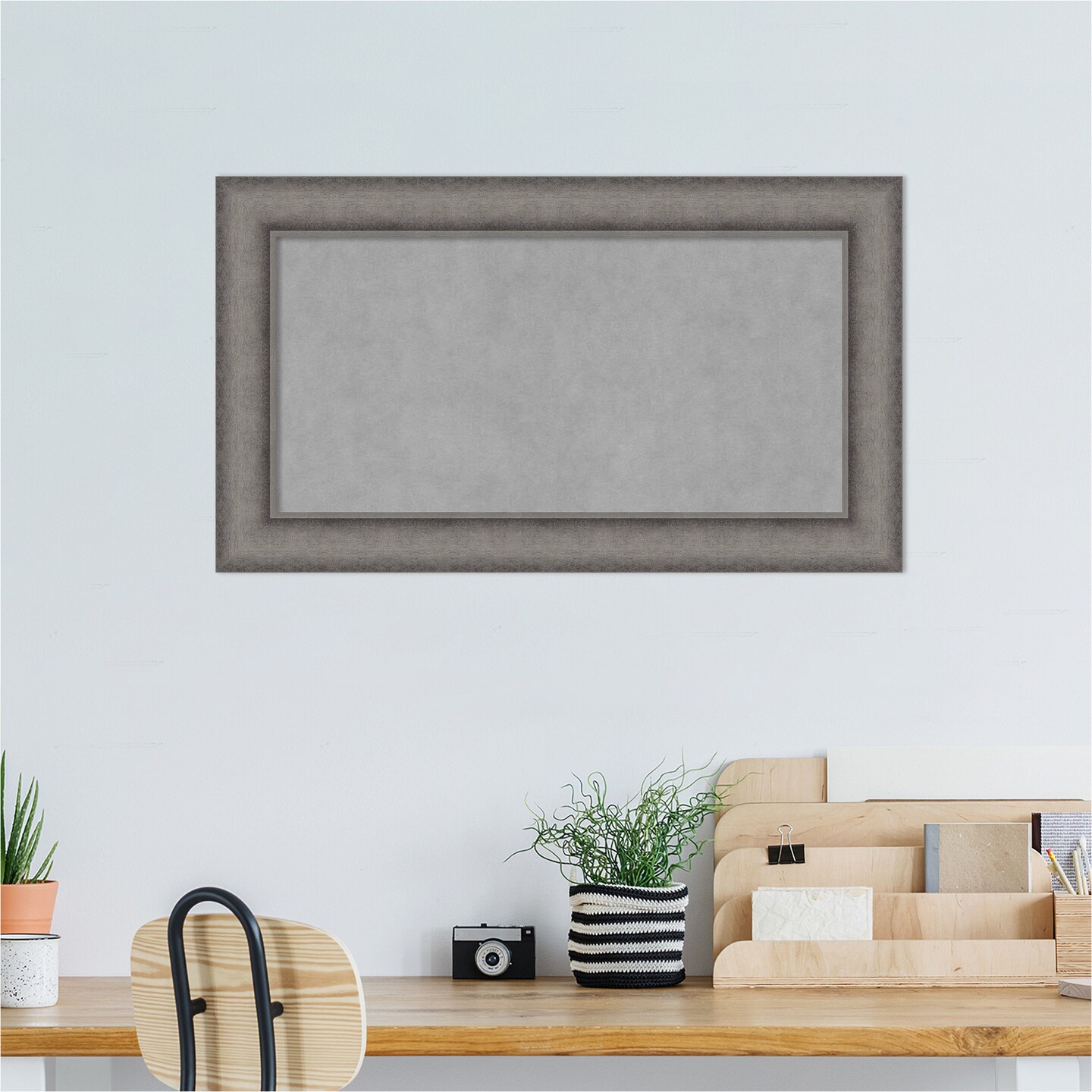 Burnished Concrete Wood Framed Magnetic Board