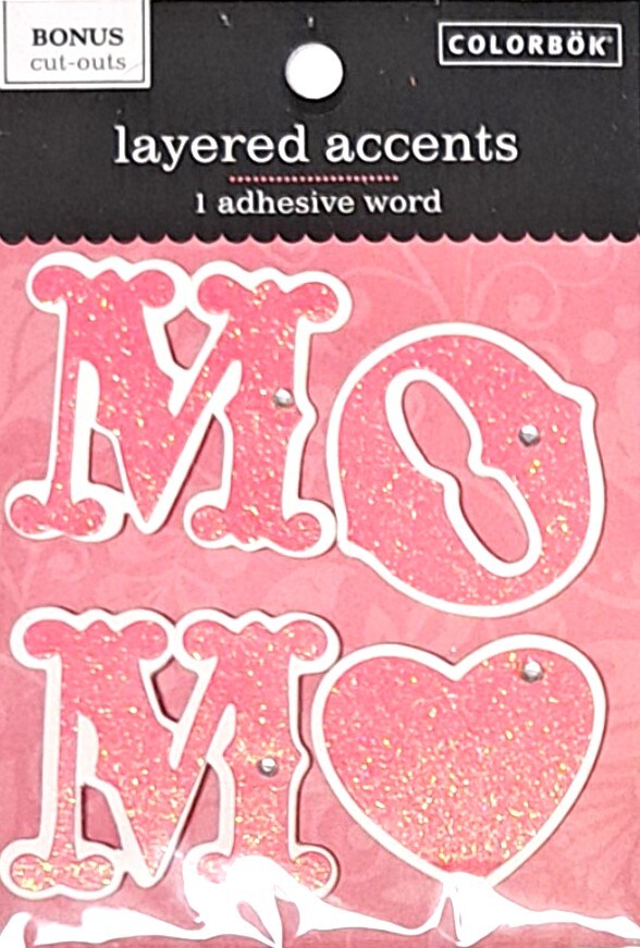 Colorbok Mom Glittered Layered Accent Stickers