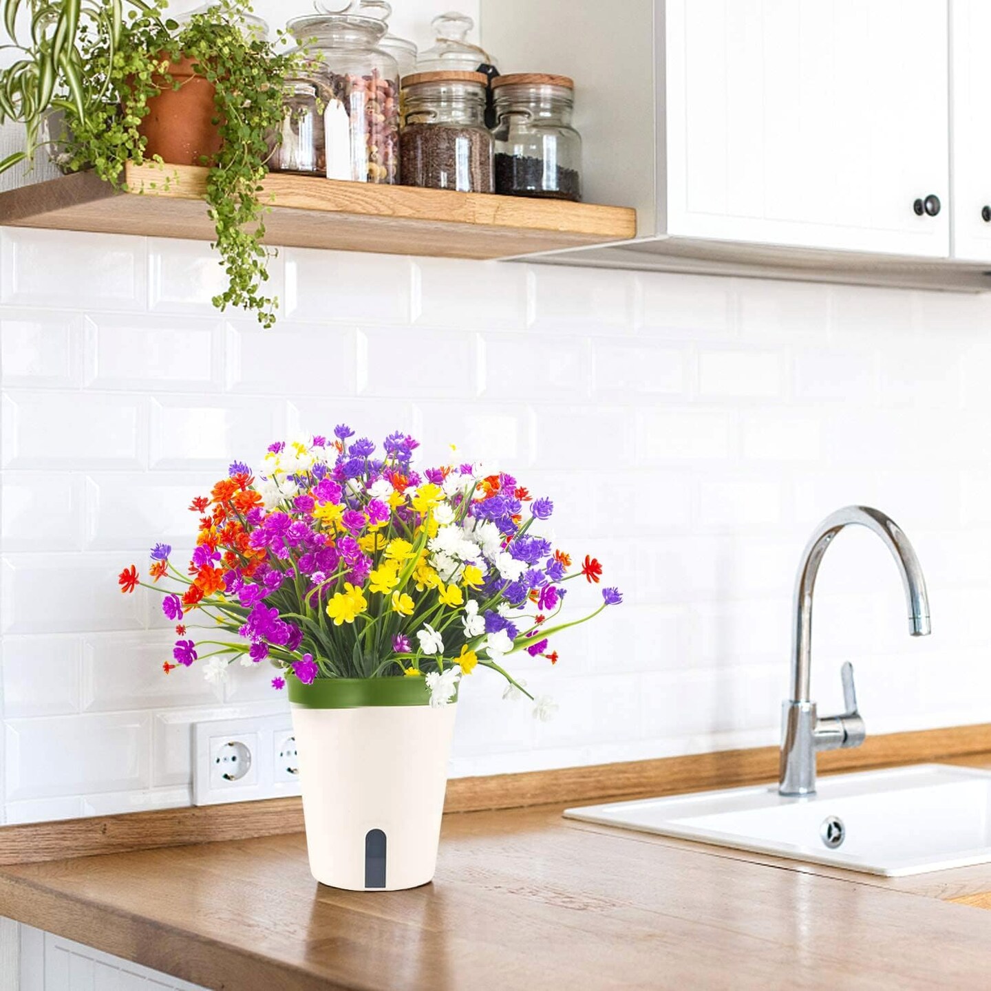 Artificial Flowers, 20 Bundles Outdoor Summer Bouquets Fake Flowers