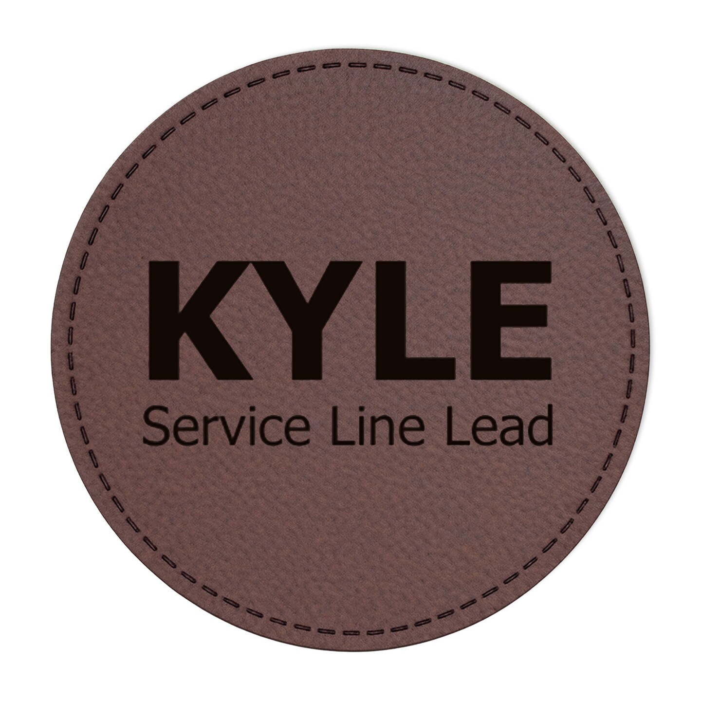 Engravable Leather Patch Blanks for Hats, Jackets & Bags – Laserable Faux Leather Patches with Adhesive & Stitch – Leatherette Apparel Patches (Circle, 5 Pack)