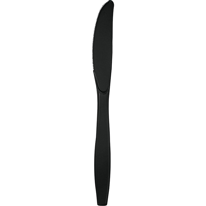 Bulk Pack of 48 Black Plastic Knives