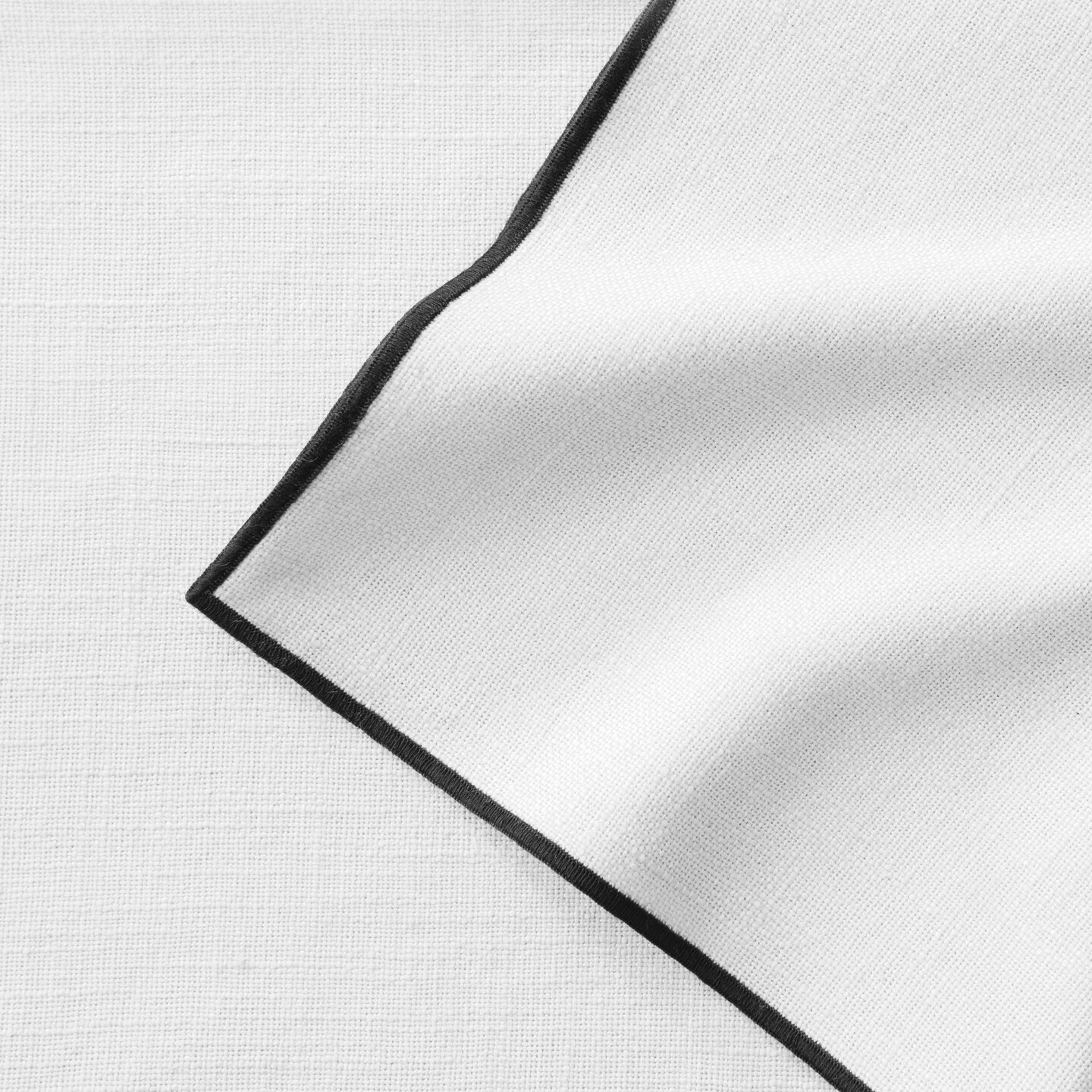 Villeroy & Boch Manufacture Rock Merrow Stitch Cotton Napkin, Set of 4, White - 21"W x 21"L