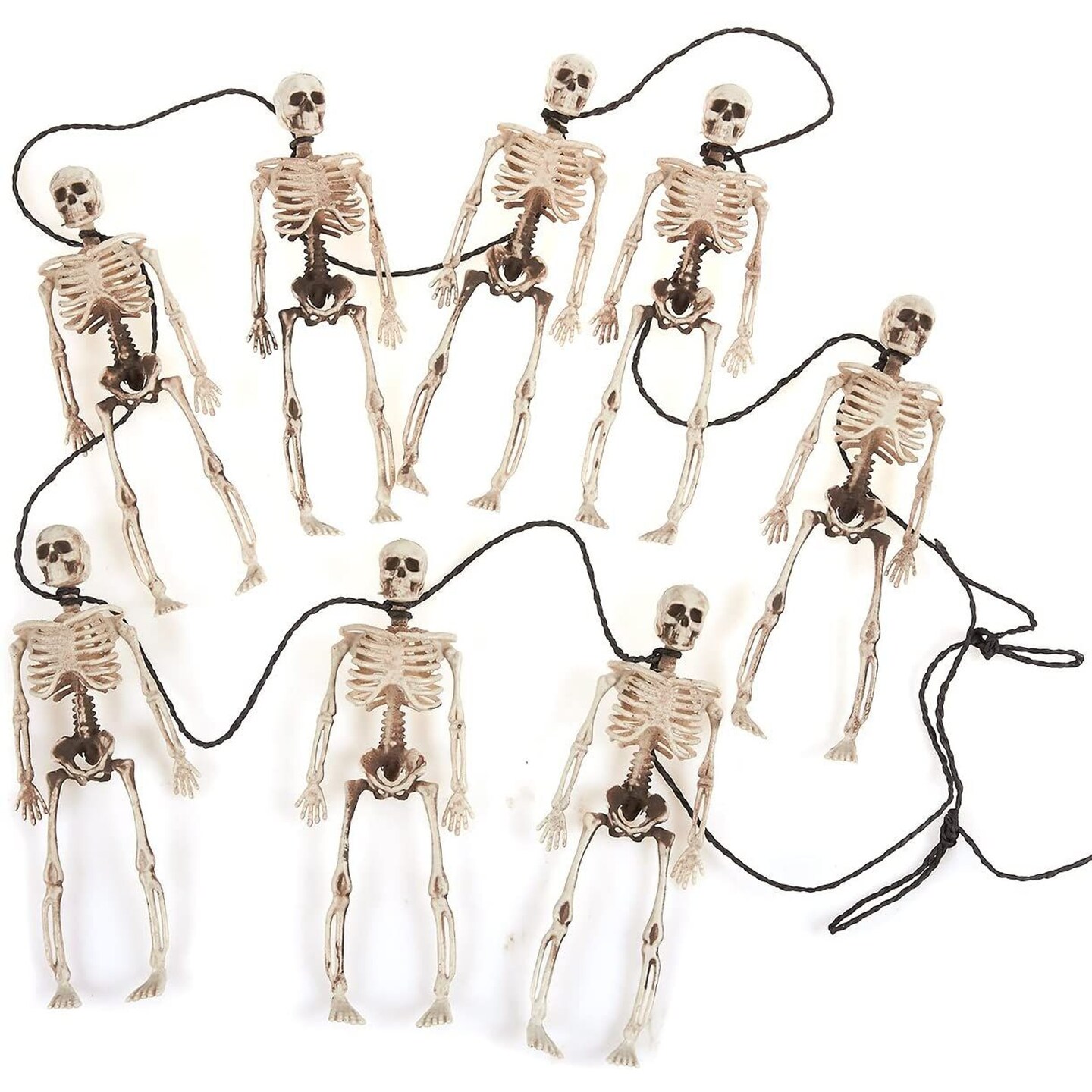 BLUE PANDA 6ft Halloween Skeleton Garland, Mini Skeletons Hanging Banner, Plastic Hanging Human Bones Figurine Banner for Party Decor for Haunted House and Trick-or-Treat