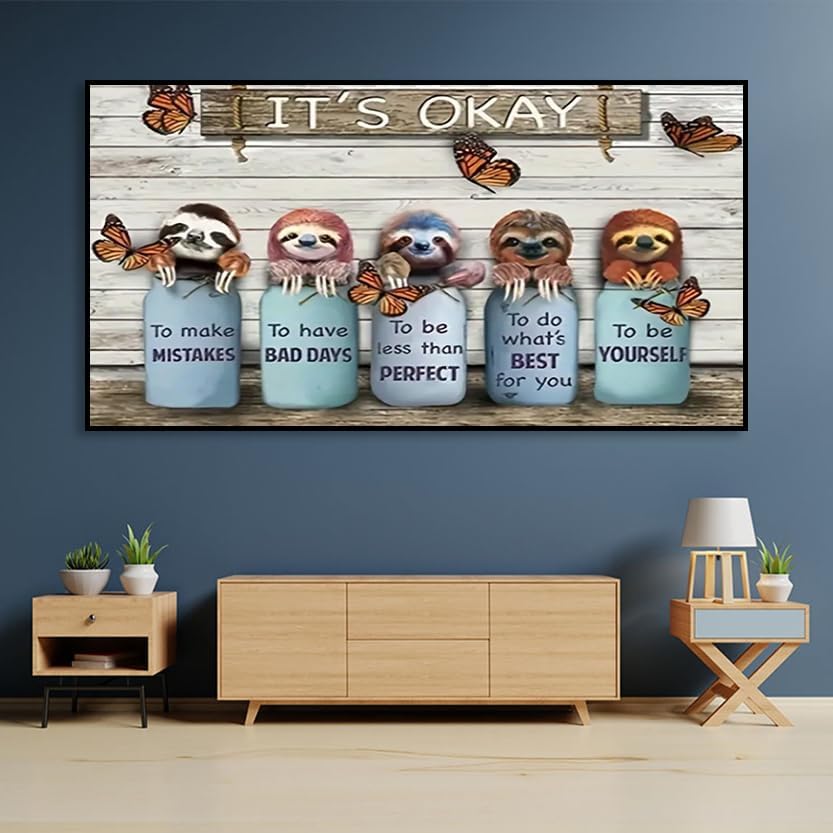 Inspirational Diamond Painting Kits for Adults 5D Diamond Art Kits for Adults, Sloth Large Size 16x27.5 Inch DIY Full Drill Paintings with Diamonds Gem Art Crafts for Home Wall Decor