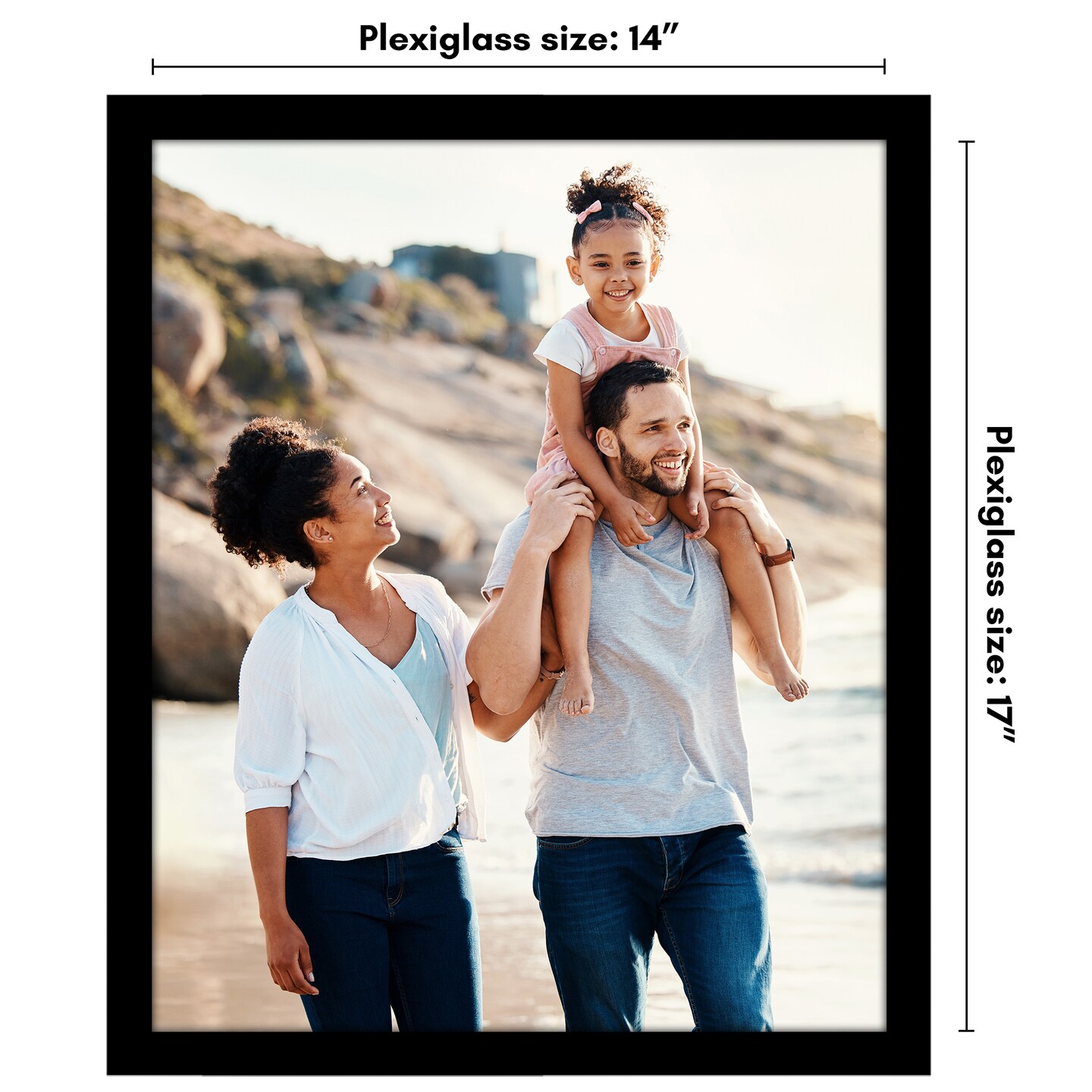 Americanflat Gallery Poster Frame - Wooden Picture Frame for Wall Art - Plexiglass Cover - Hanging Hardware for Horizontal or Vertical Display