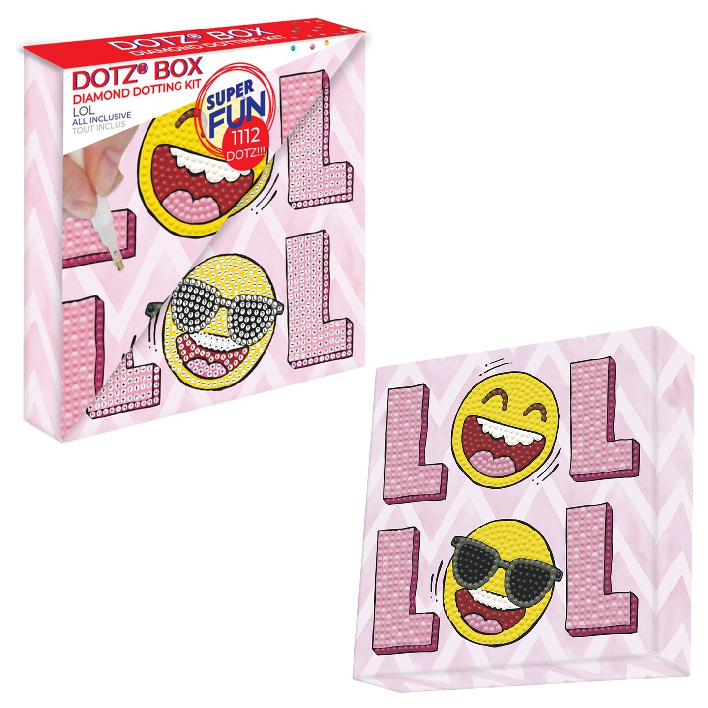 Diamond Dotz LOL Dotz Box Emoji Diamond Painting Kits for Adults - Diamond Art Kits a Relaxing Creative Craft Kit with Dotz Gems 5.9x5.9