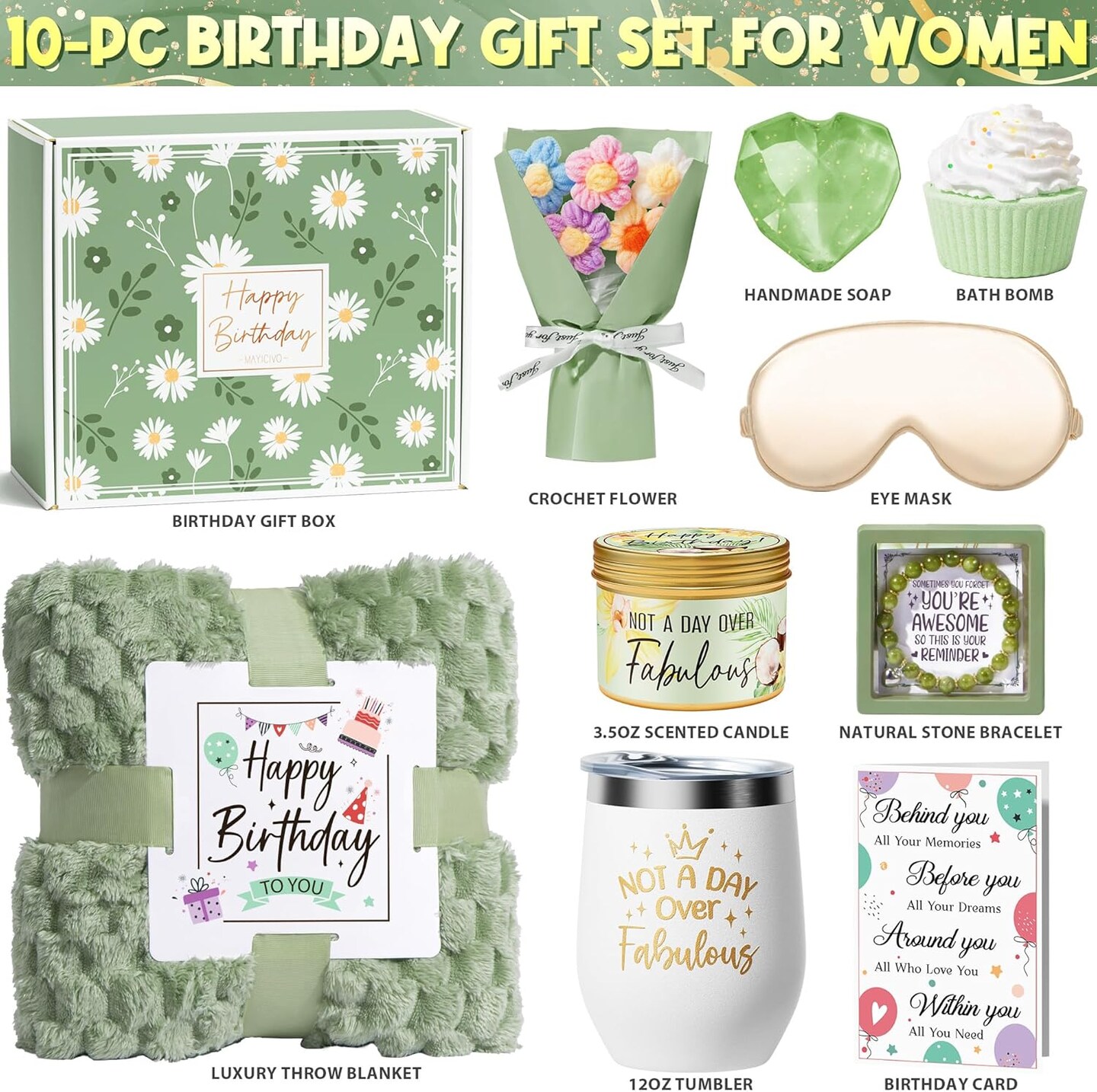 Birthday Gifts for Women Friendship, Unique Happy Birthday Gifts Basket for Mom Her Best Friend Sister Wife Girlfriend Coworker, Luxury Self Care Box Vanilla Coconut Relaxing Spa Gifts Set w/ Blanket