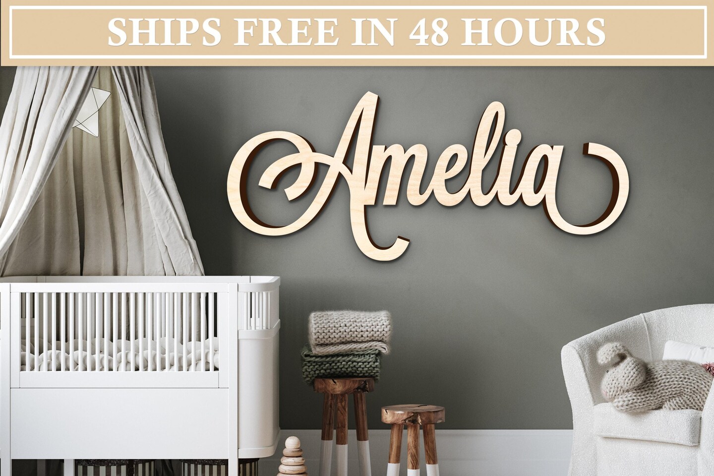 Custom Wood Baby Name Sign Letter Wall Art Kids Room Art Wall Art for Nursery Baby Name Sign Kids Room Decor Wooden Sign Boho